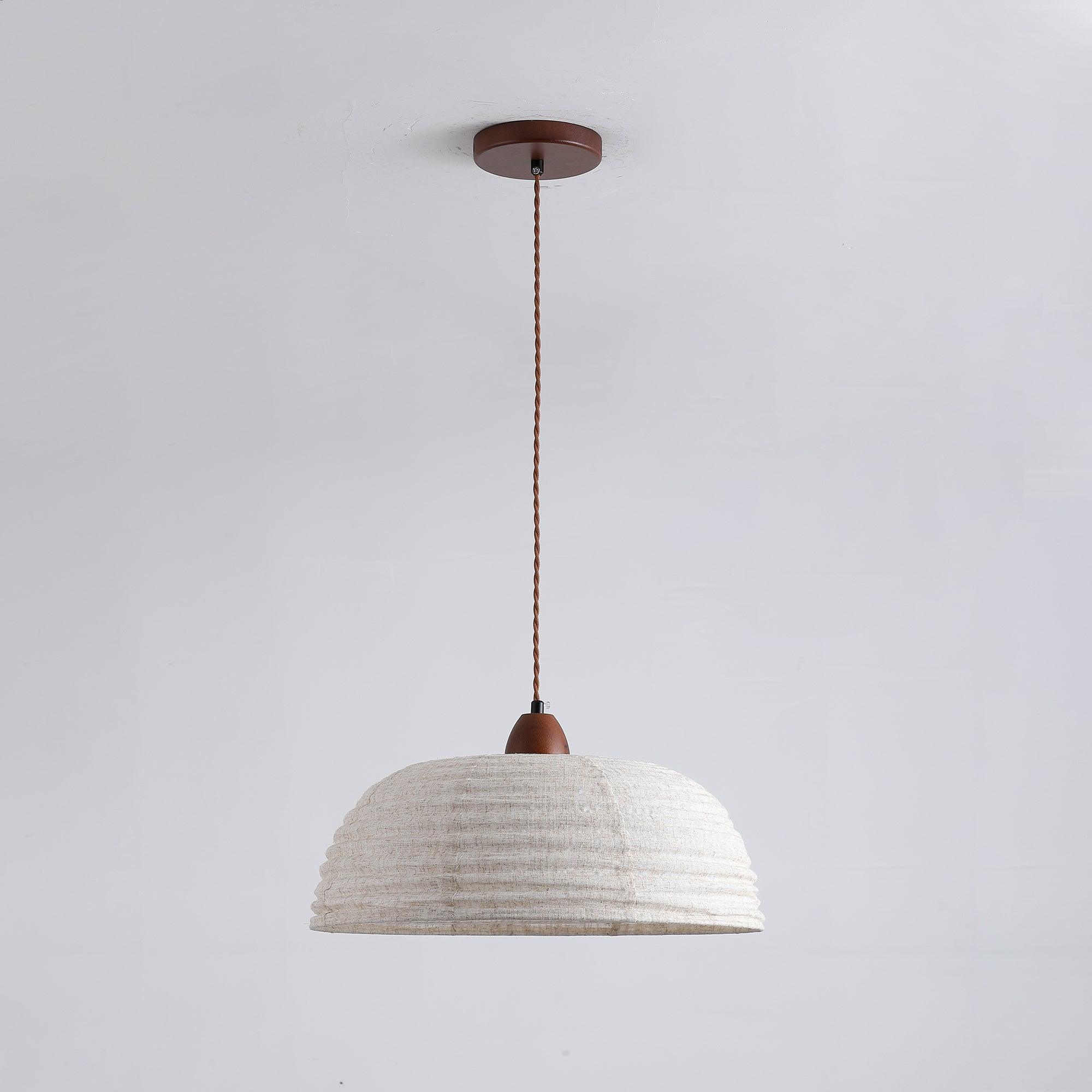 Evano Lustra Lampe Suspendue Dôme Tissé Élégante