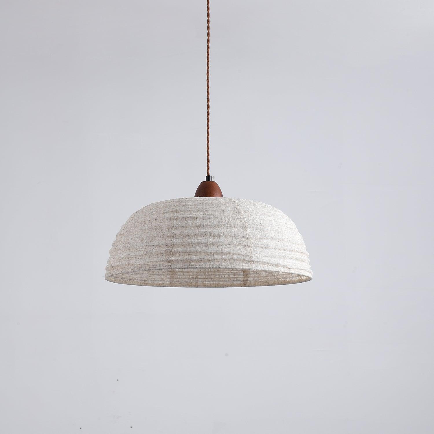 Evano Lustra Lampe Suspendue Dôme Tissé Élégante