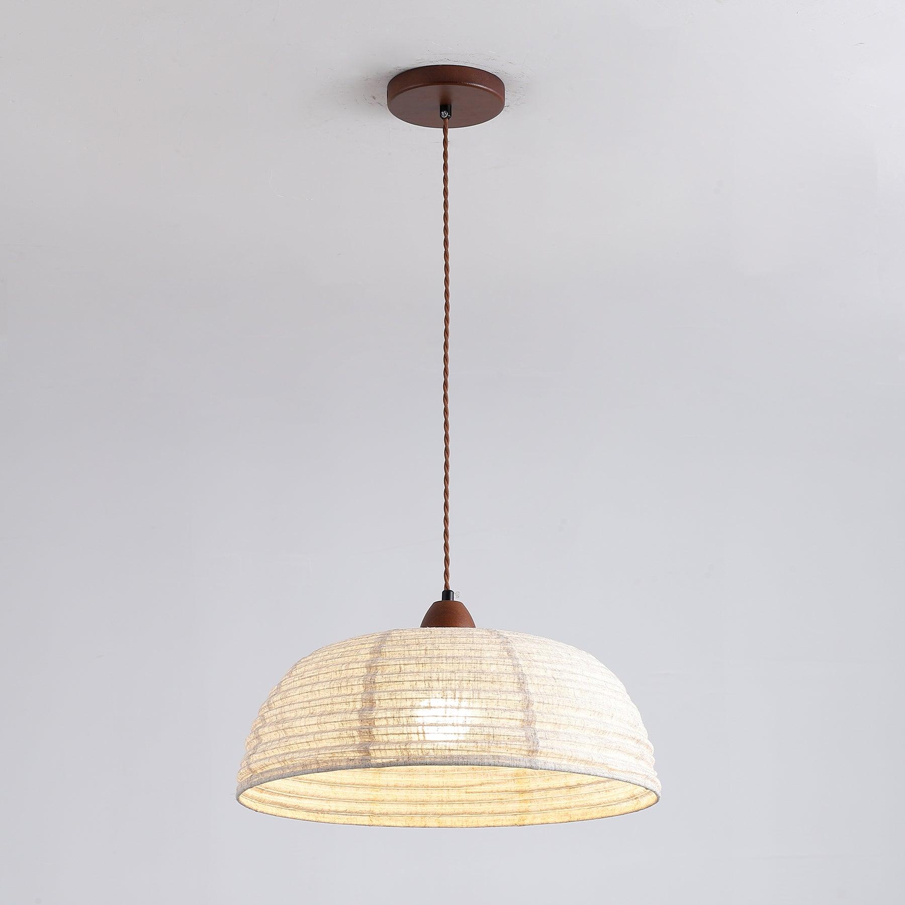 Evano Lustra Lampe Suspendue Dôme Tissé Élégante