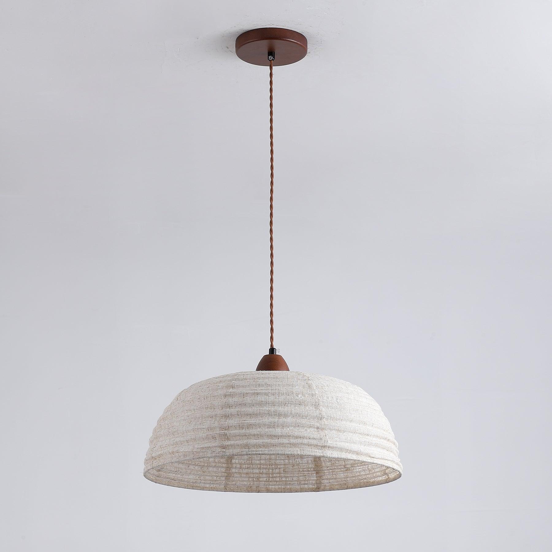 Evano Lustra Lampe Suspendue Dôme Tissé Élégante