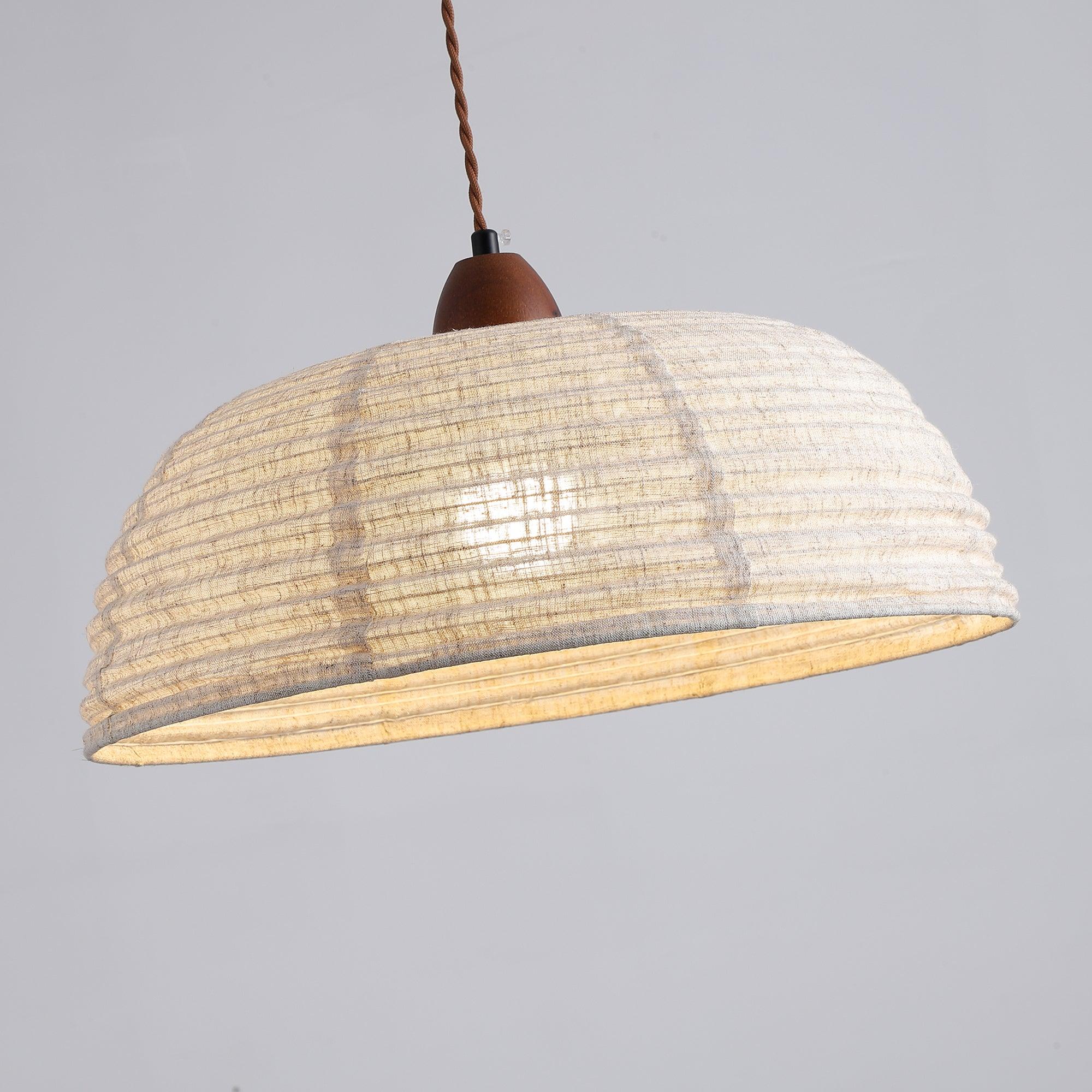 Evano Lustra Lampe Suspendue Dôme Tissé Élégante