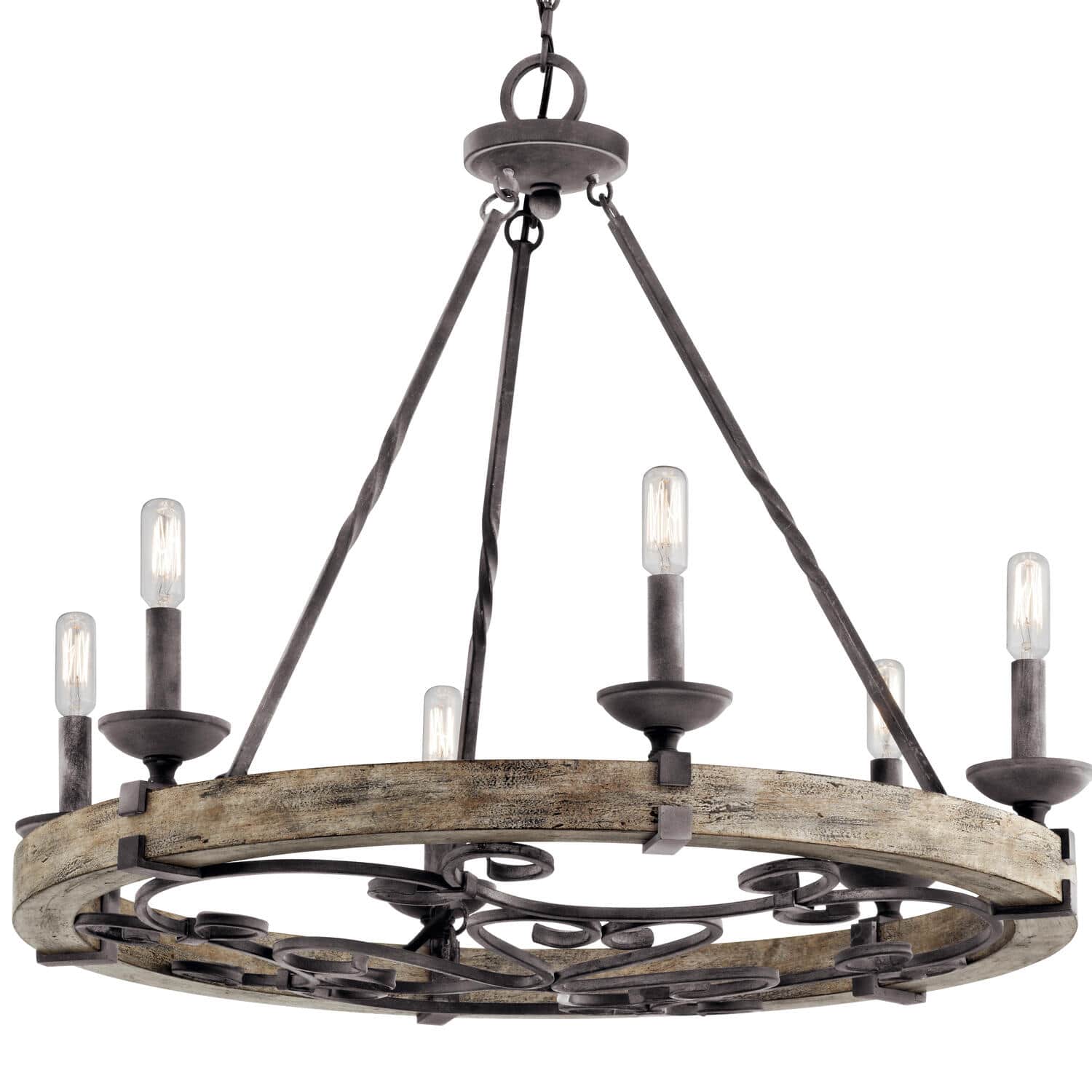 Evtalen Ancien Industriel Bois Métal Lustre
