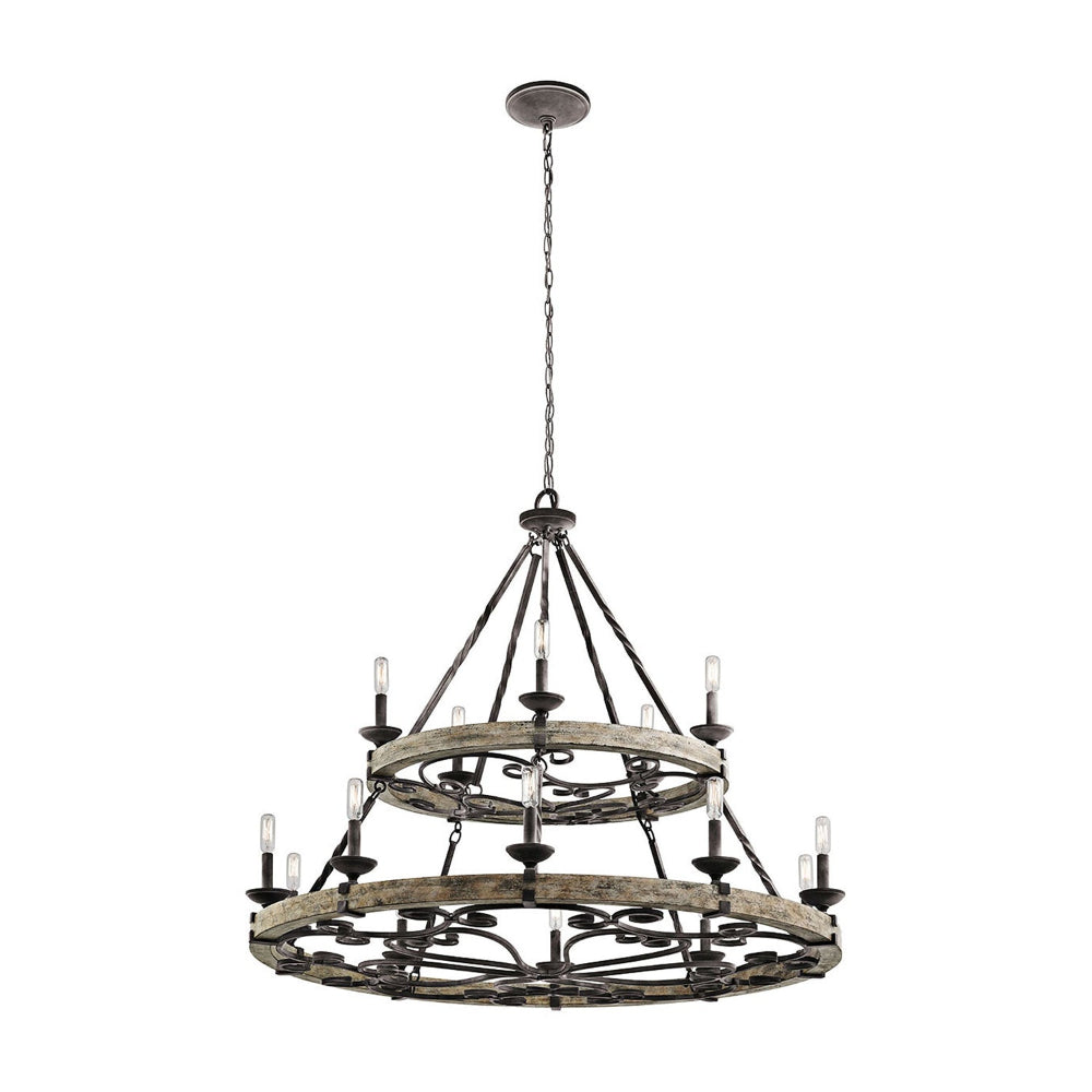 Evtalen Ancien Industriel Bois Métal Lustre