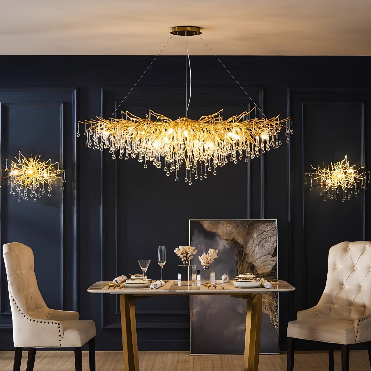 Eurrinis Lustre Cristal Postmoderne Luxueux
