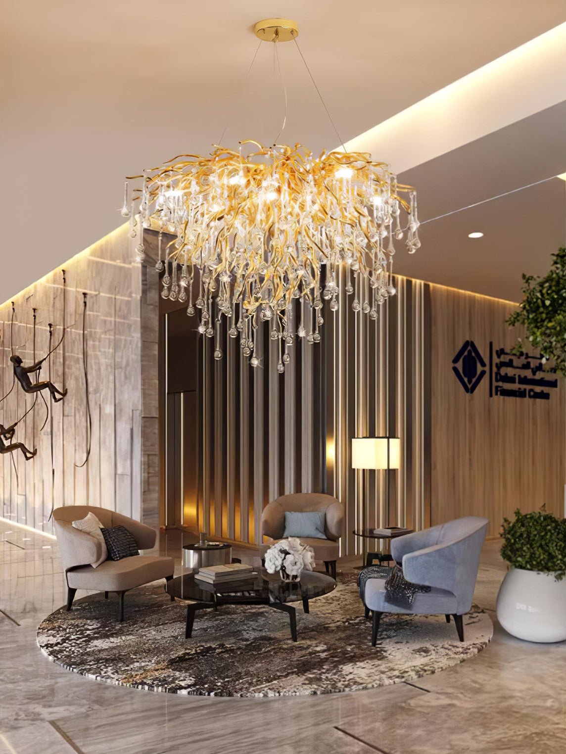 Eurrinis Lustre Cristal Postmoderne Luxueux
