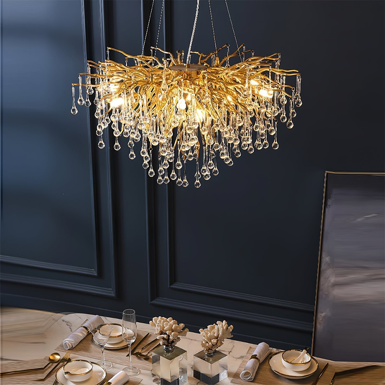 Eurrinis Lustre Cristal Postmoderne Luxueux
