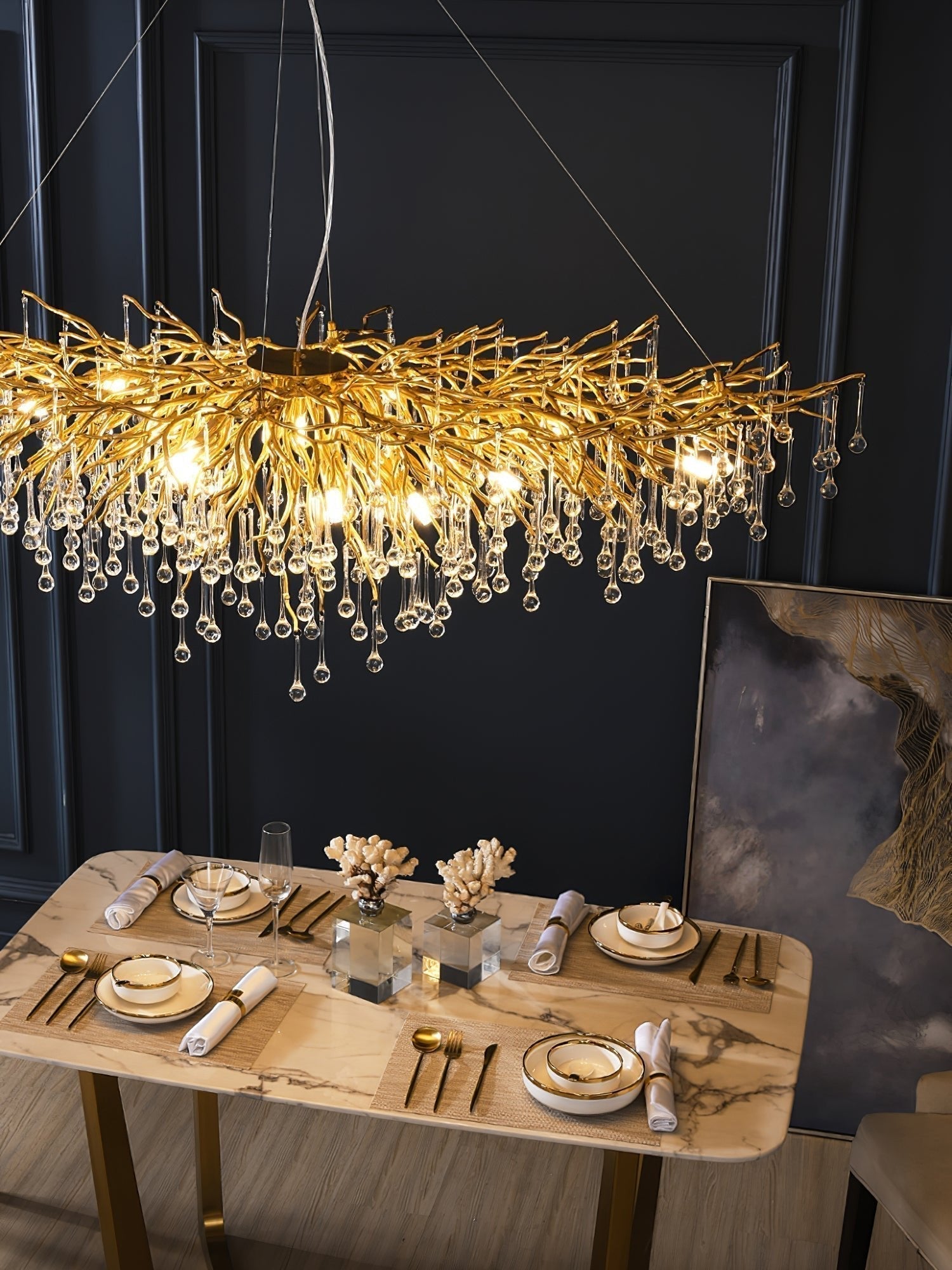 Eurrinis Lustre Cristal Postmoderne Luxueux