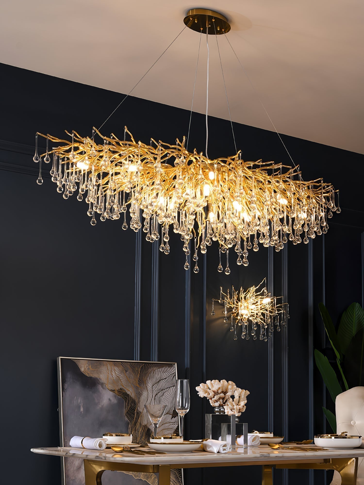 Eurrinis Lustre Cristal Postmoderne Luxueux