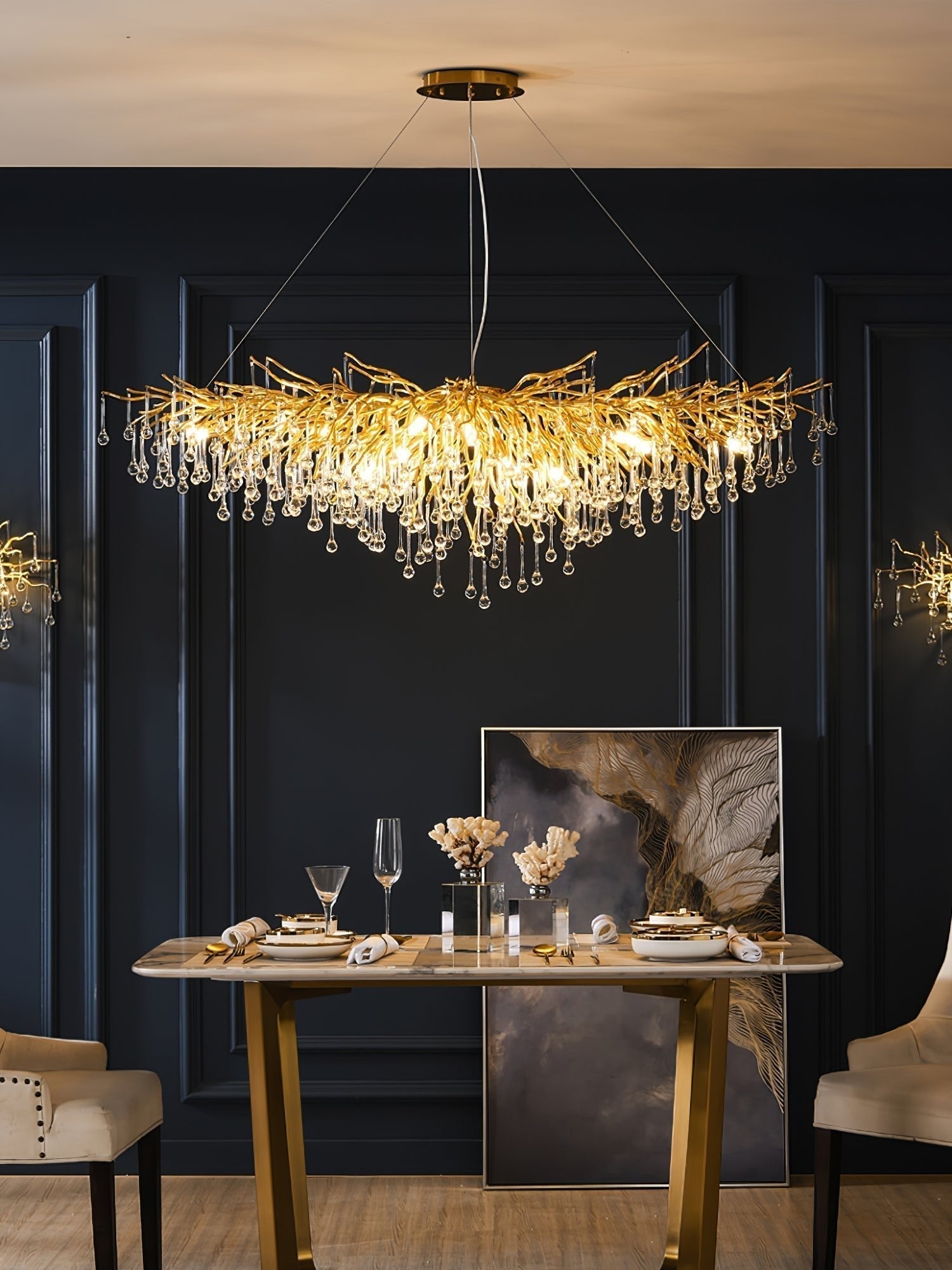 Eurrinis Lustre Cristal Postmoderne Luxueux