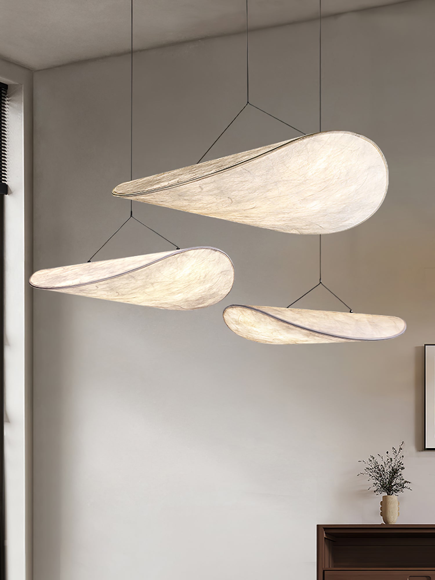 Vela Lampe Suspendue Minimaliste en Soie