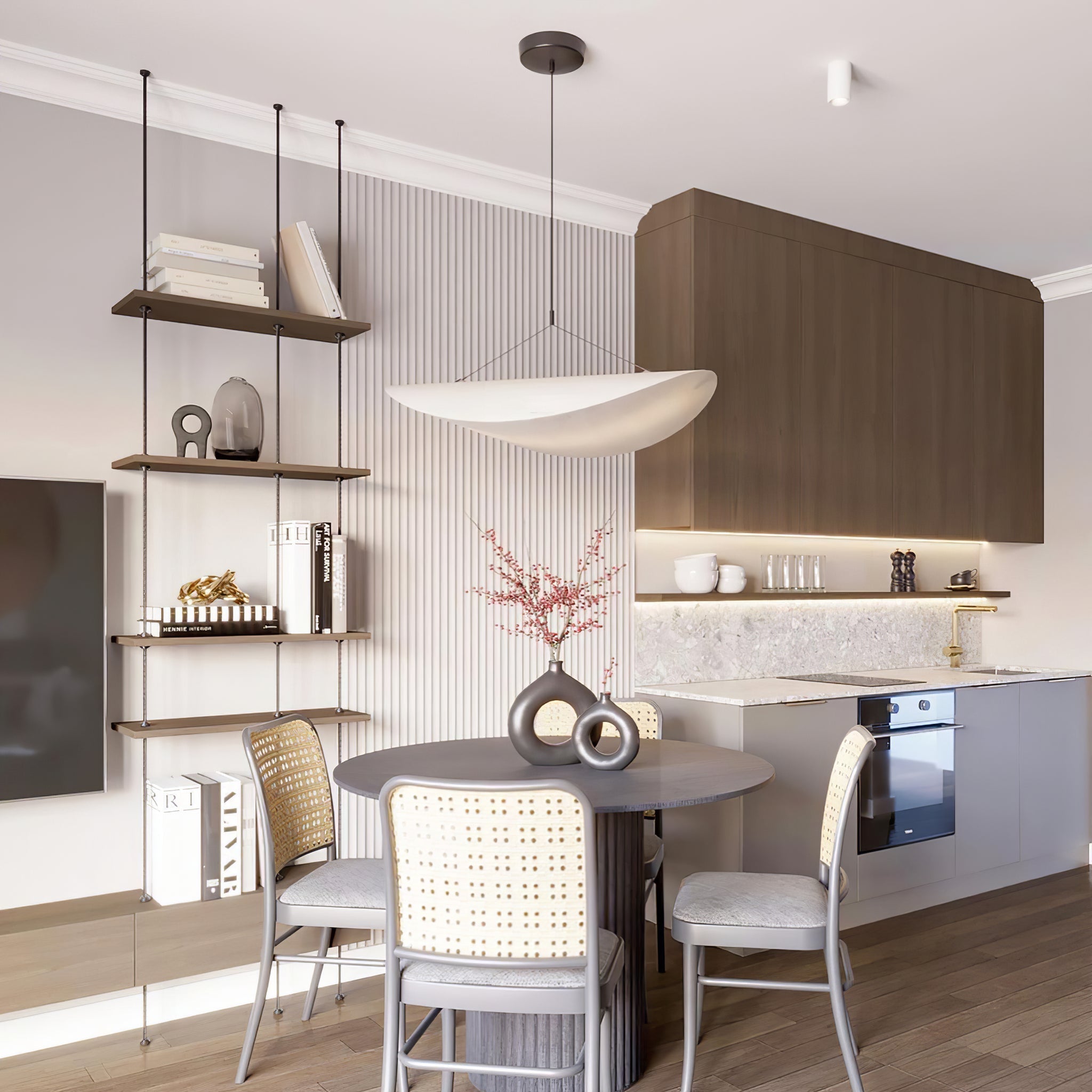 Vela Lampe Suspendue Minimaliste en Soie