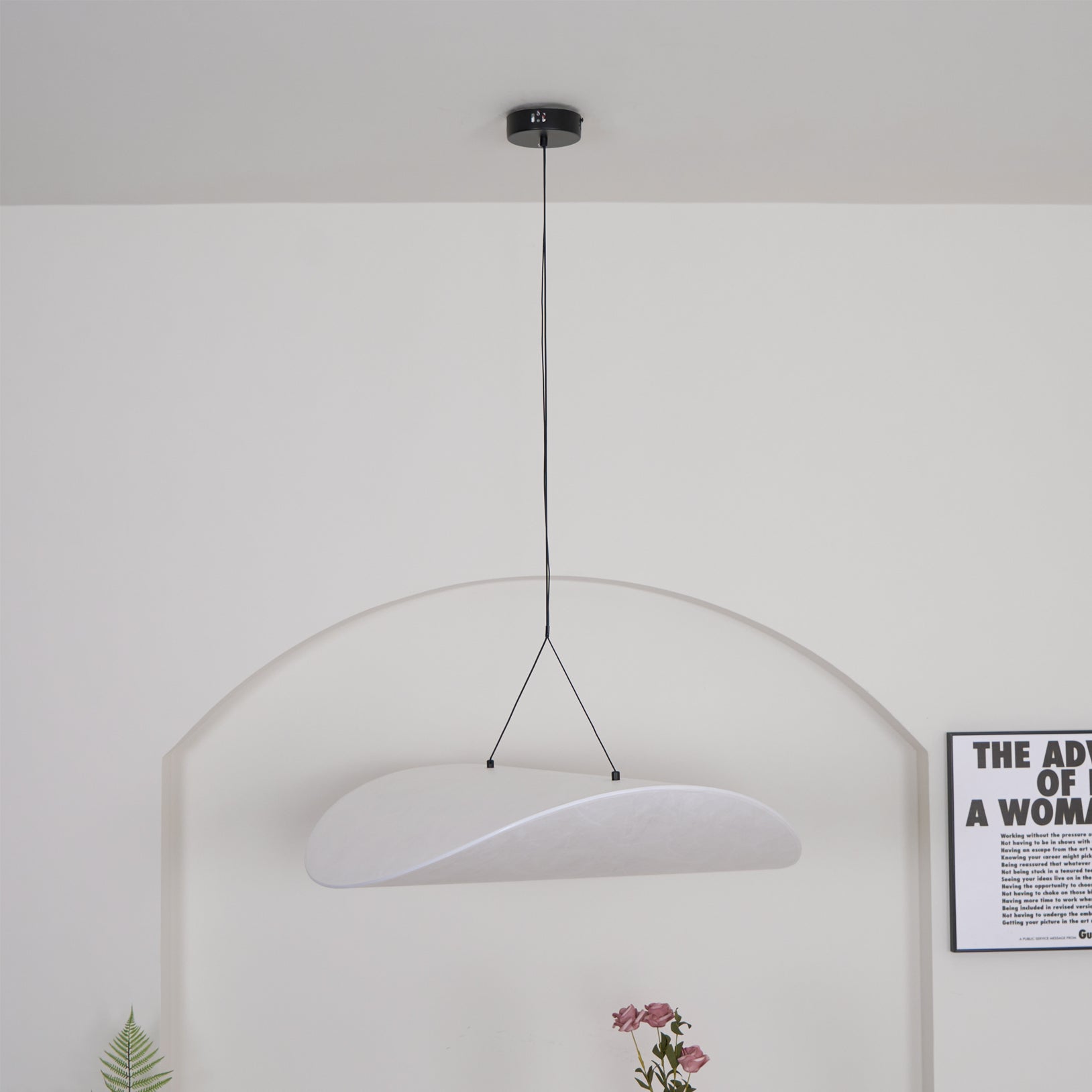 Vela Lampe Suspendue Minimaliste en Soie
