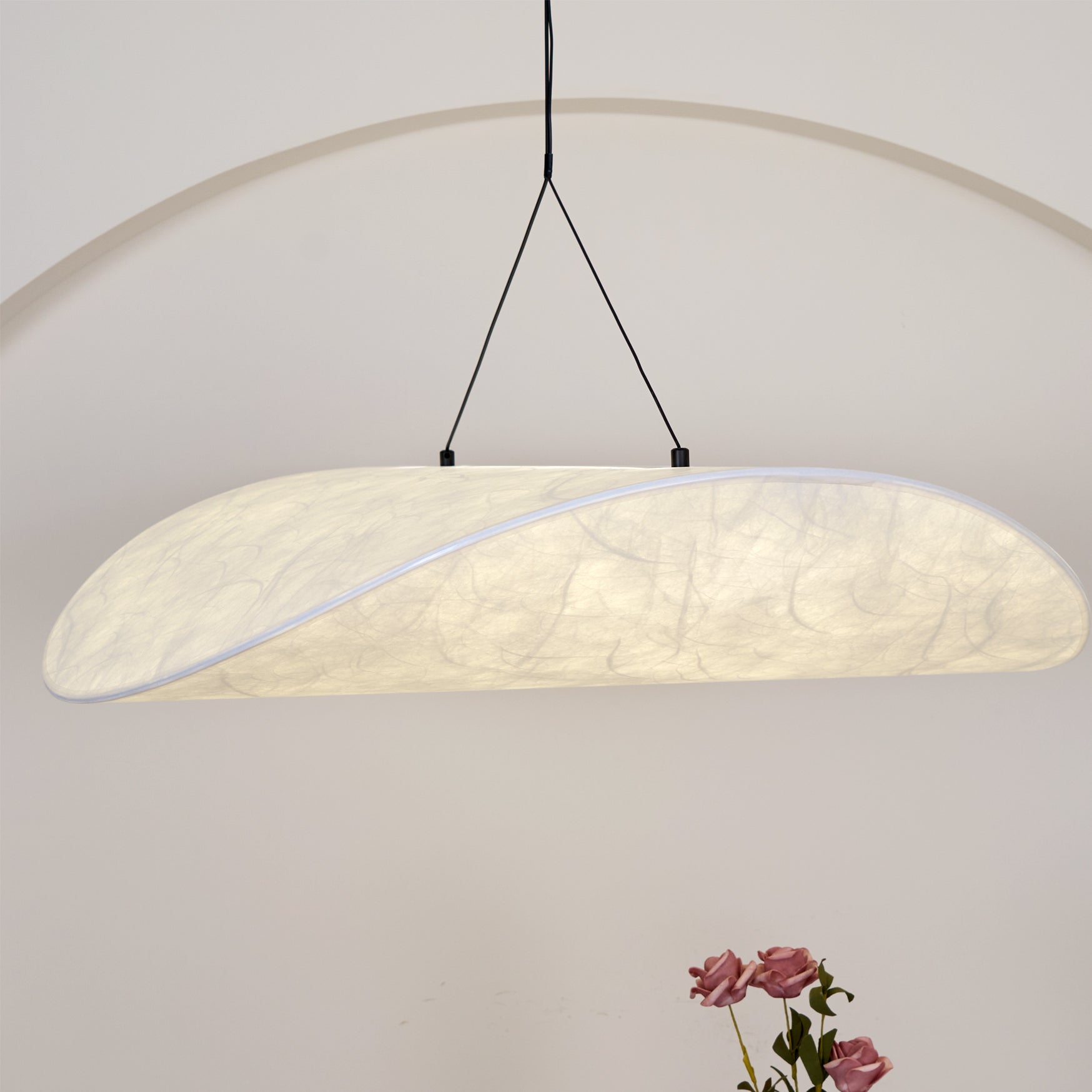 Vela Lampe Suspendue Minimaliste en Soie