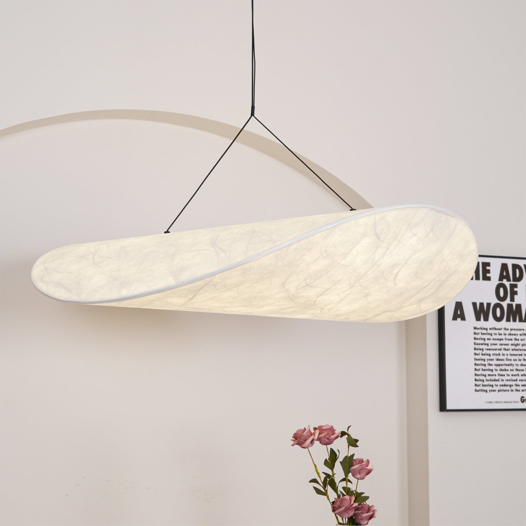 Vela Lampe Suspendue Minimaliste en Soie