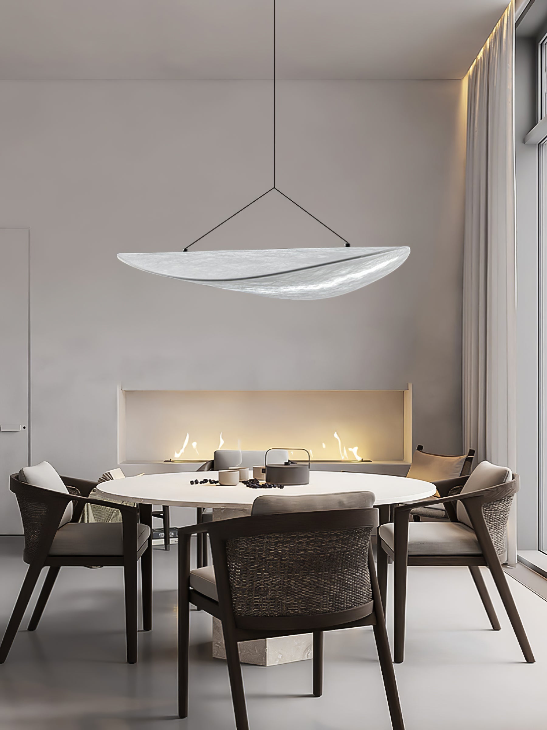 Vela Lampe Suspendue Minimaliste en Soie