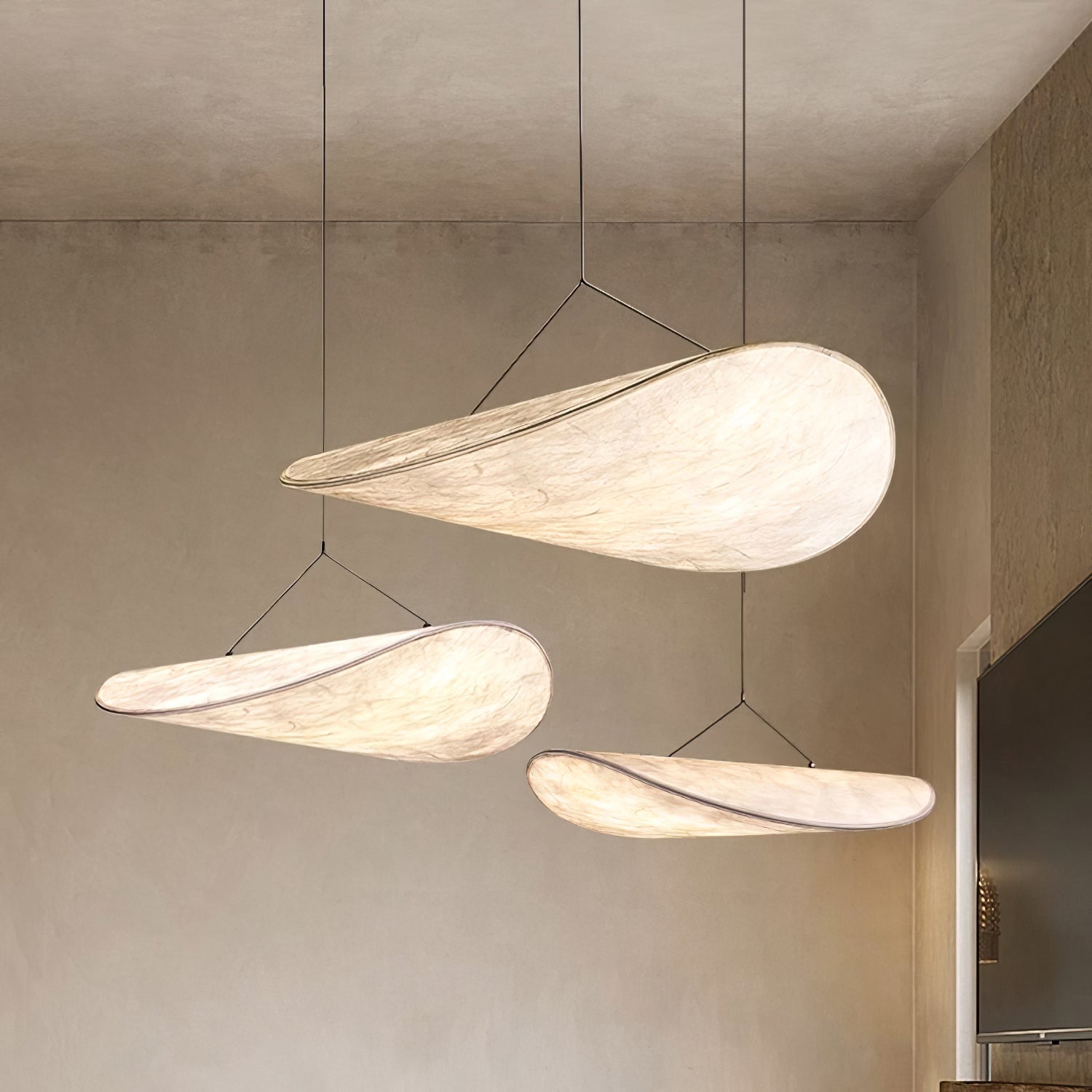 Vela Lampe Suspendue Minimaliste en Soie