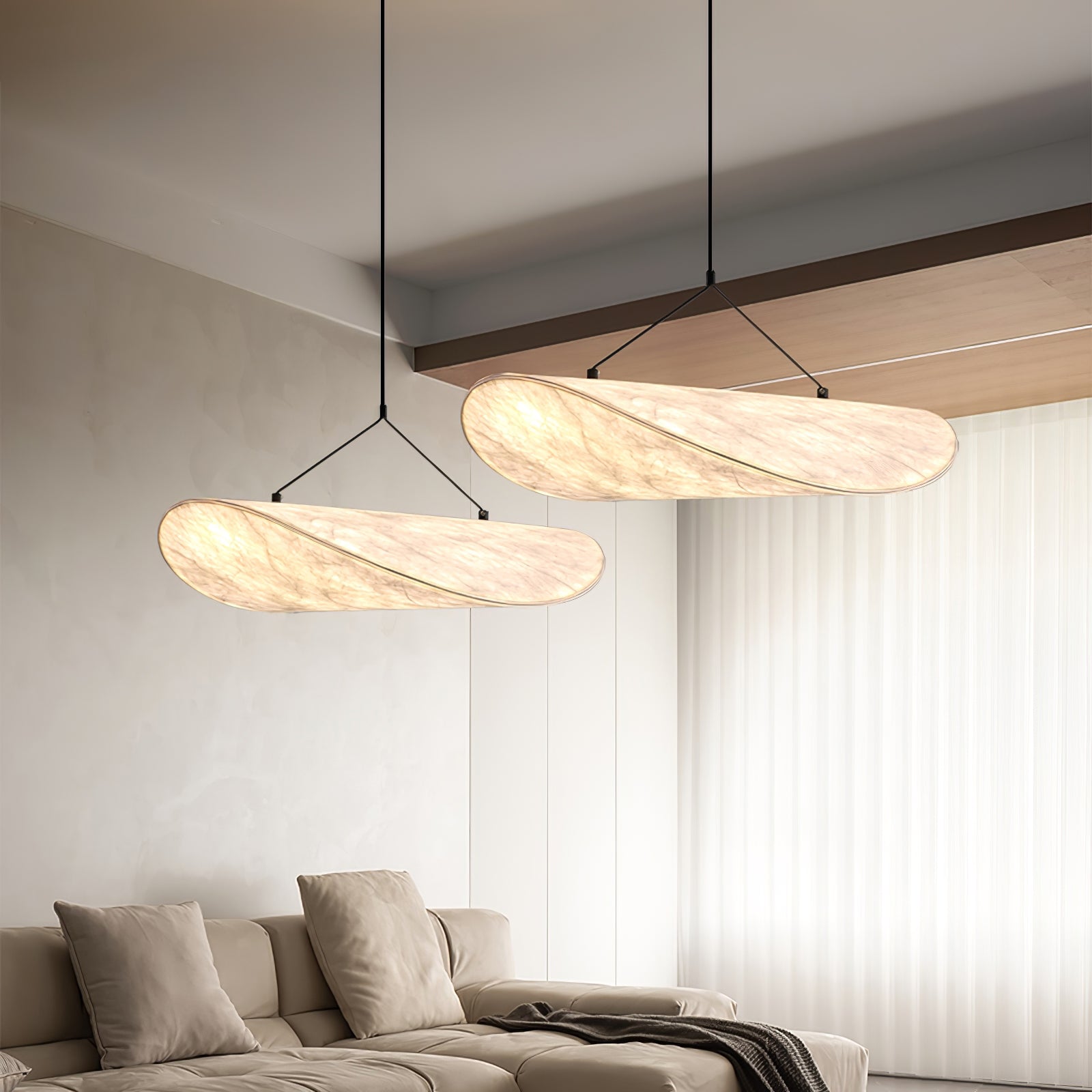 Vela Lampe Suspendue Minimaliste en Soie