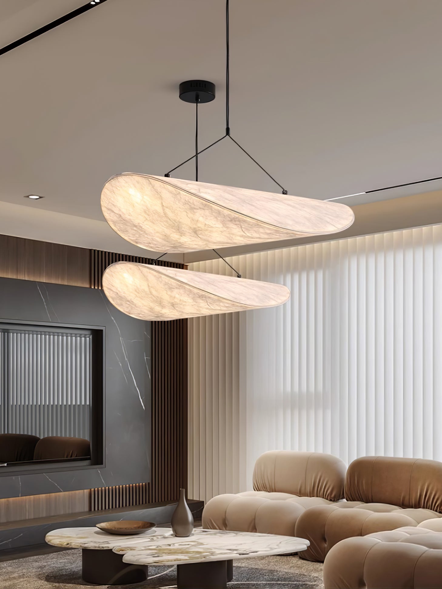 Vela Lampe Suspendue Minimaliste en Soie