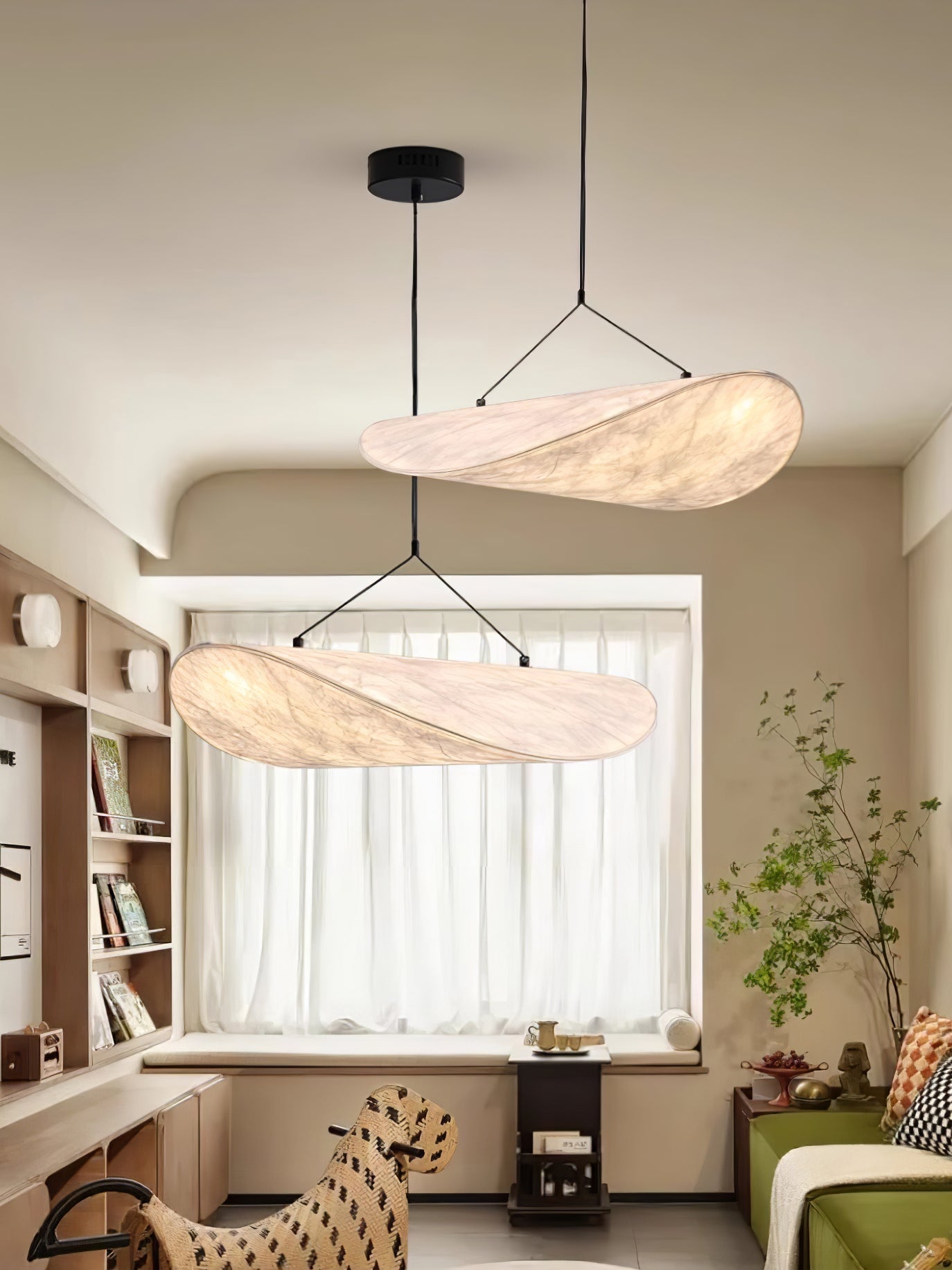 Vela Lampe Suspendue Minimaliste en Soie