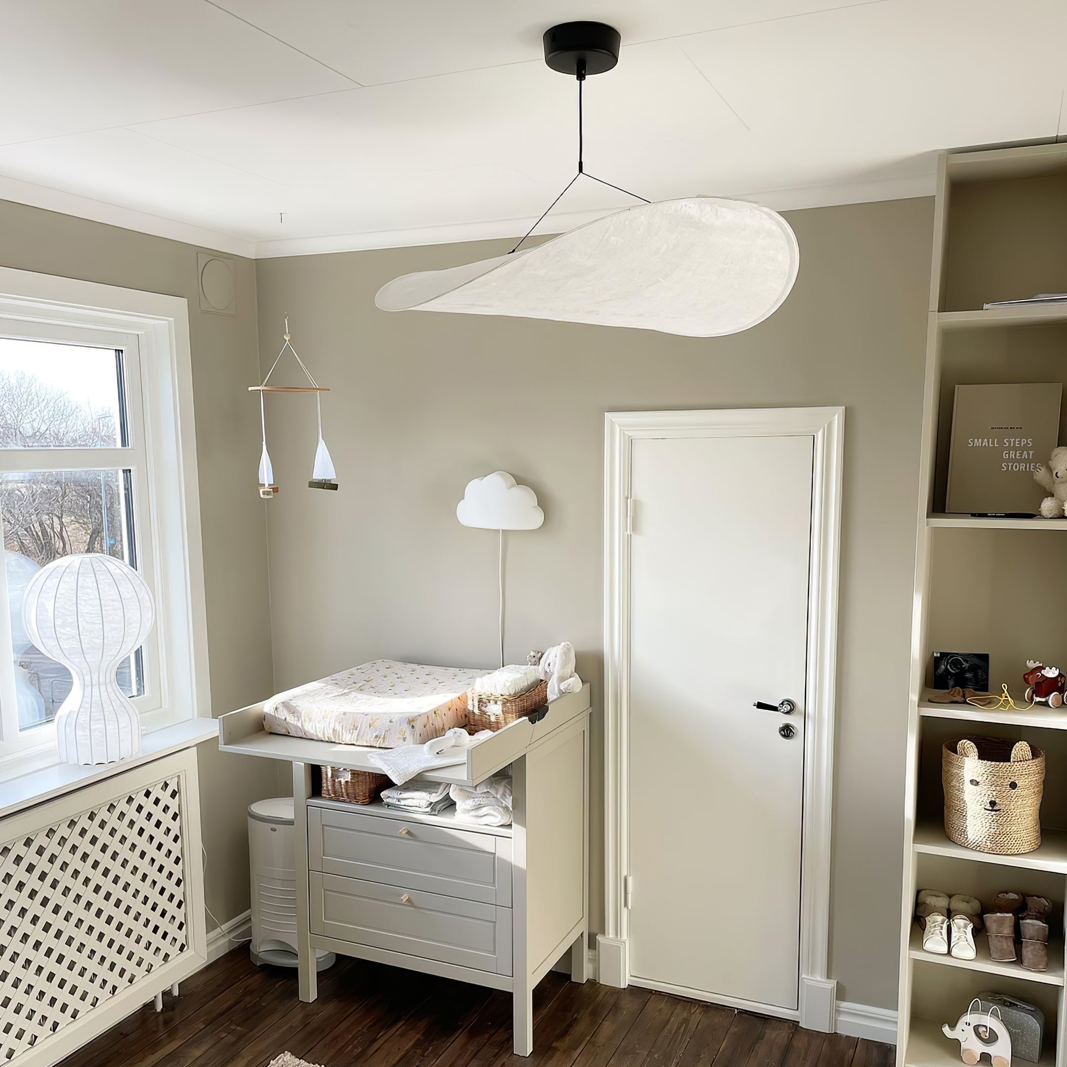 Elyno Lampe Suspension Sculpturale en Tissu
