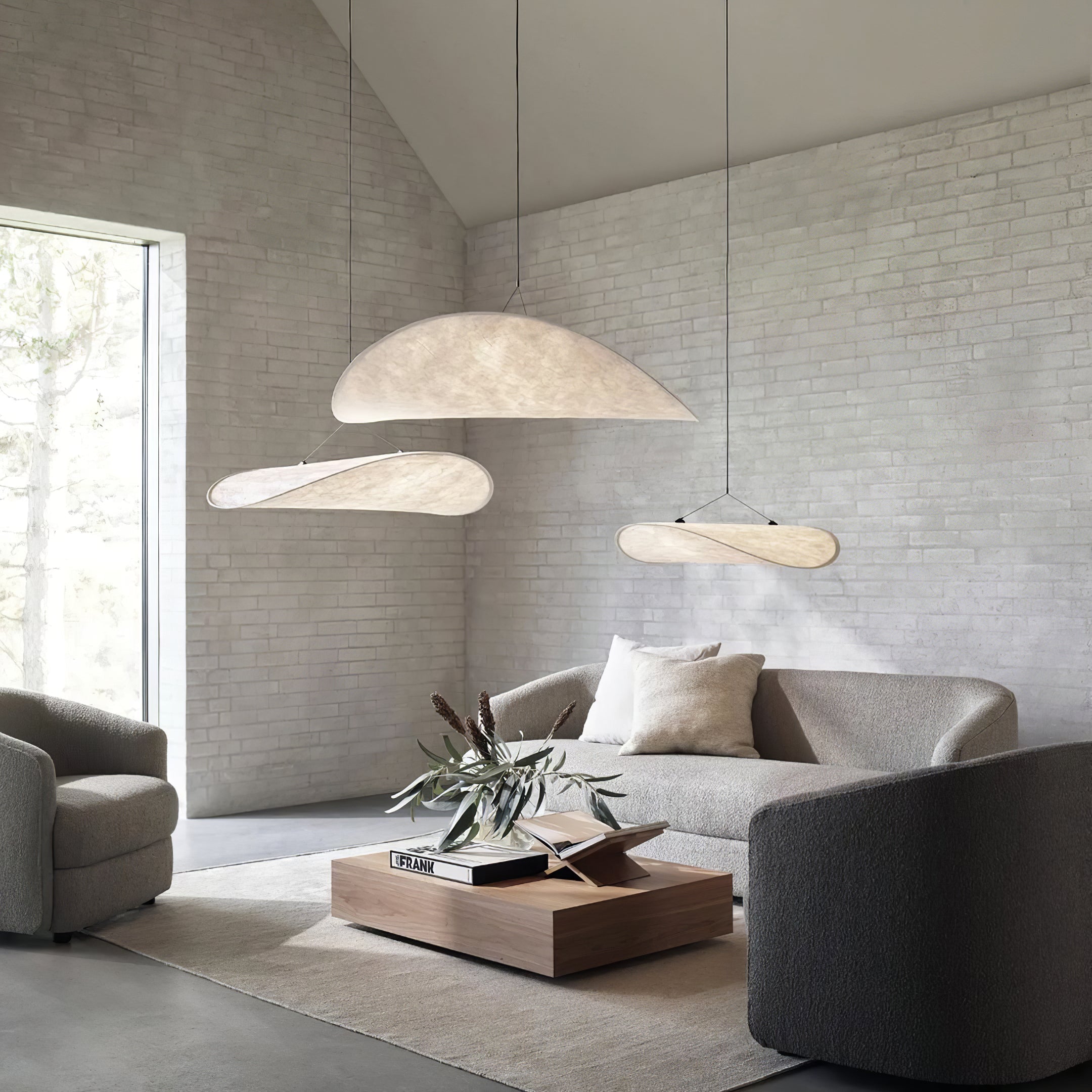 Elyno Lampe Suspension Sculpturale en Tissu