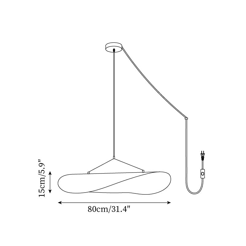 Elyno Lampe Suspension Sculpturale en Tissu