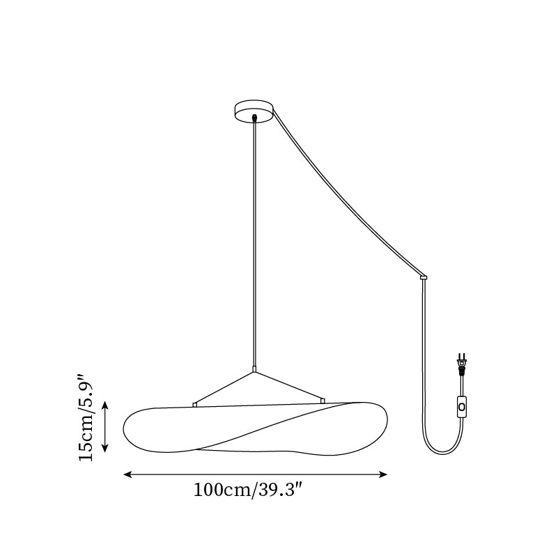 Elyno Lampe Suspension Sculpturale en Tissu