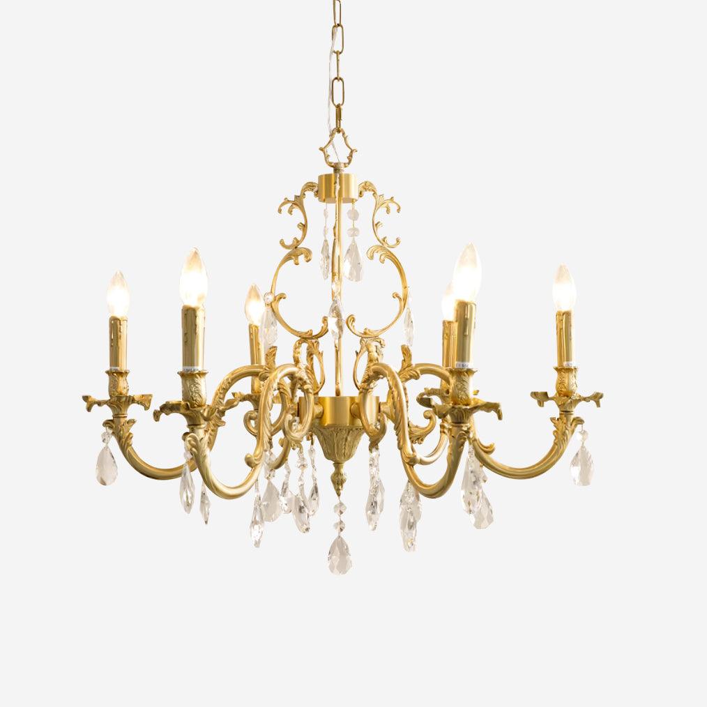 Elvion Lustre Classique en Laiton et Cristal