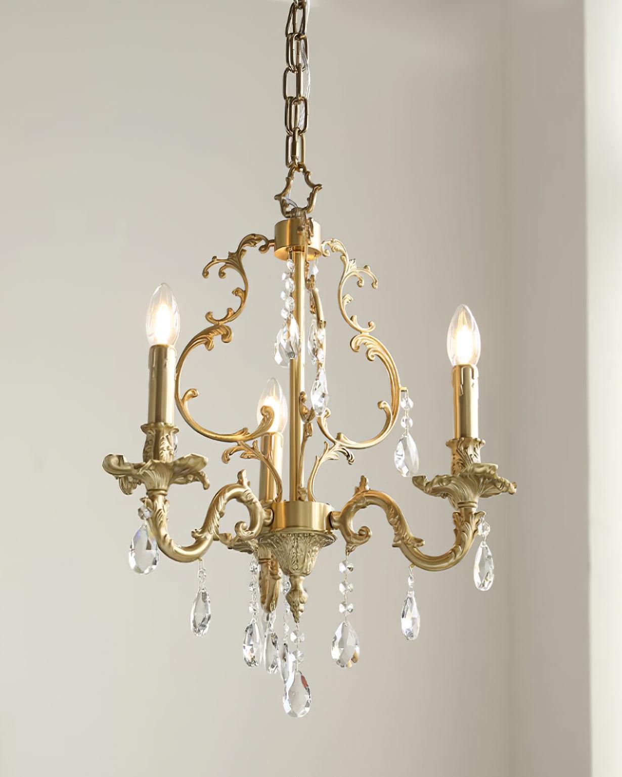 Elvion Lustre Classique en Laiton et Cristal