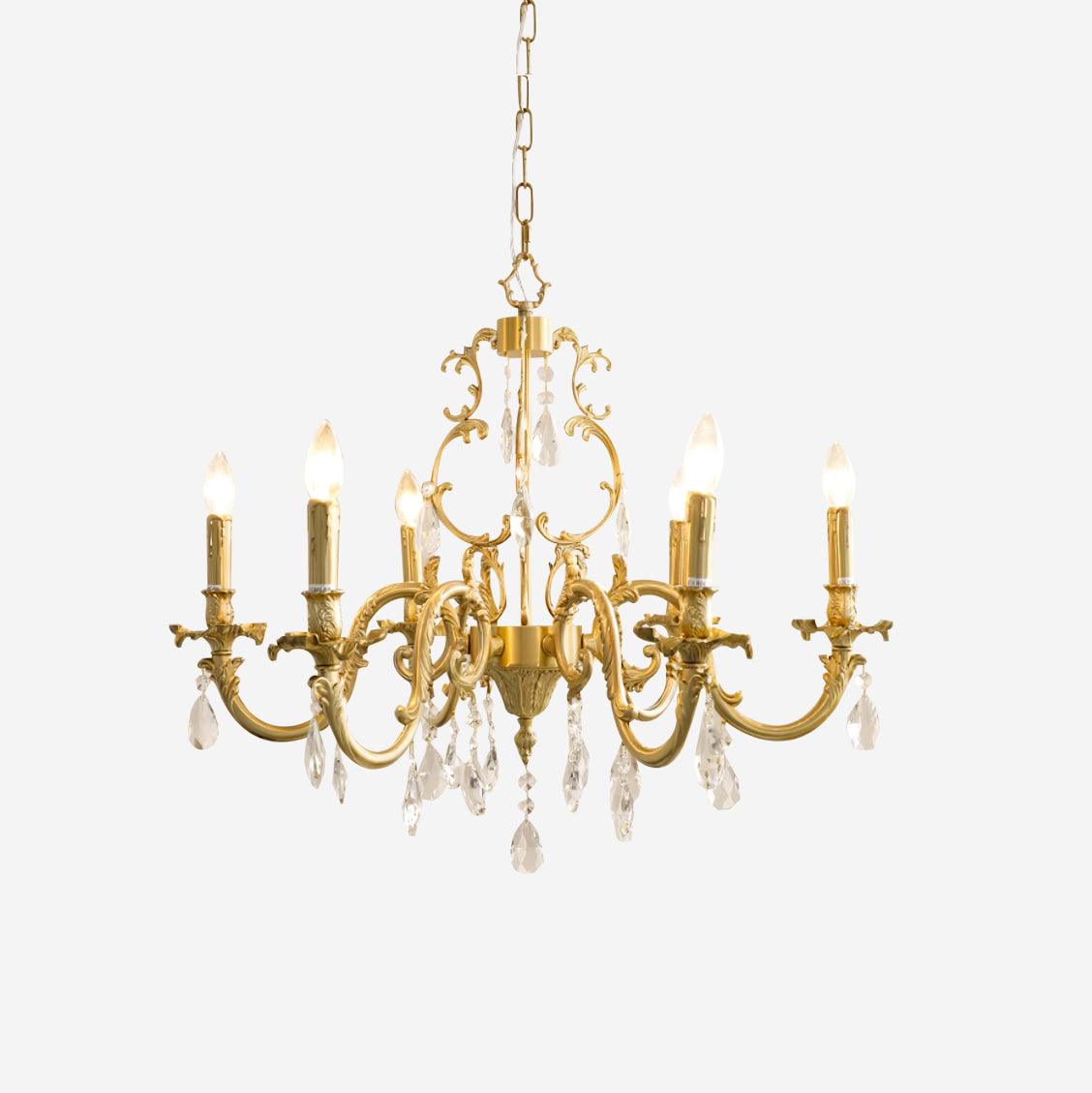 Elvion Lustre Classique en Laiton et Cristal