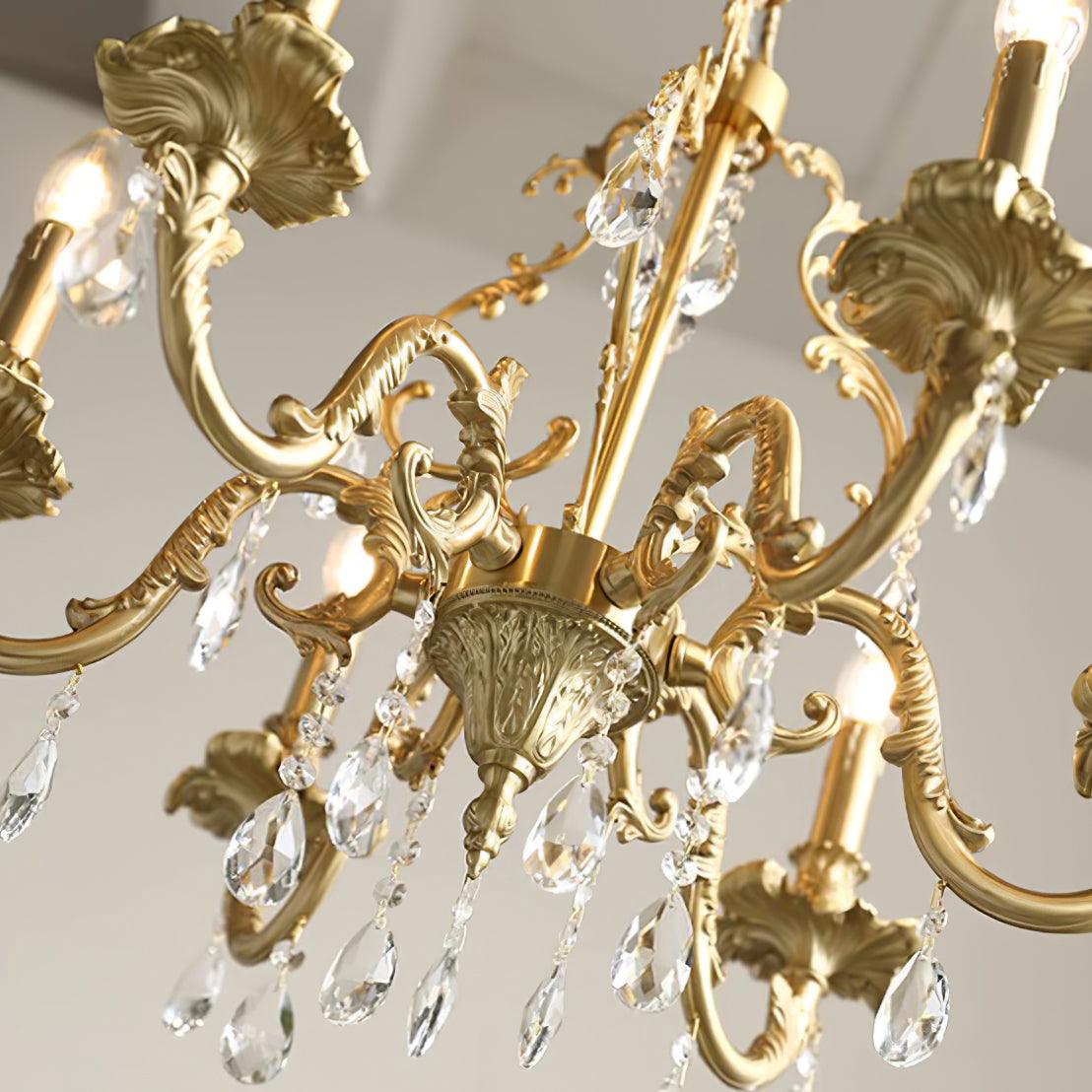 Elvion Lustre Classique en Laiton et Cristal