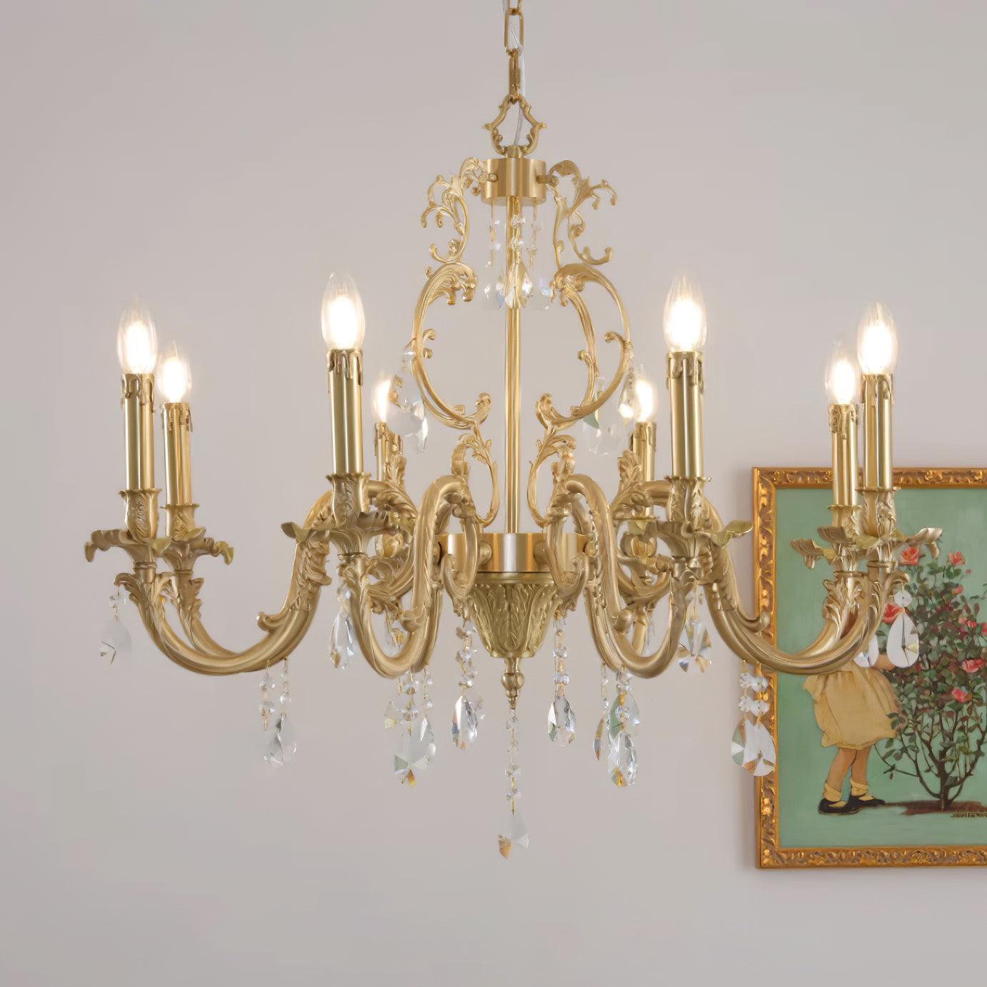 Elvion Lustre Classique en Laiton et Cristal