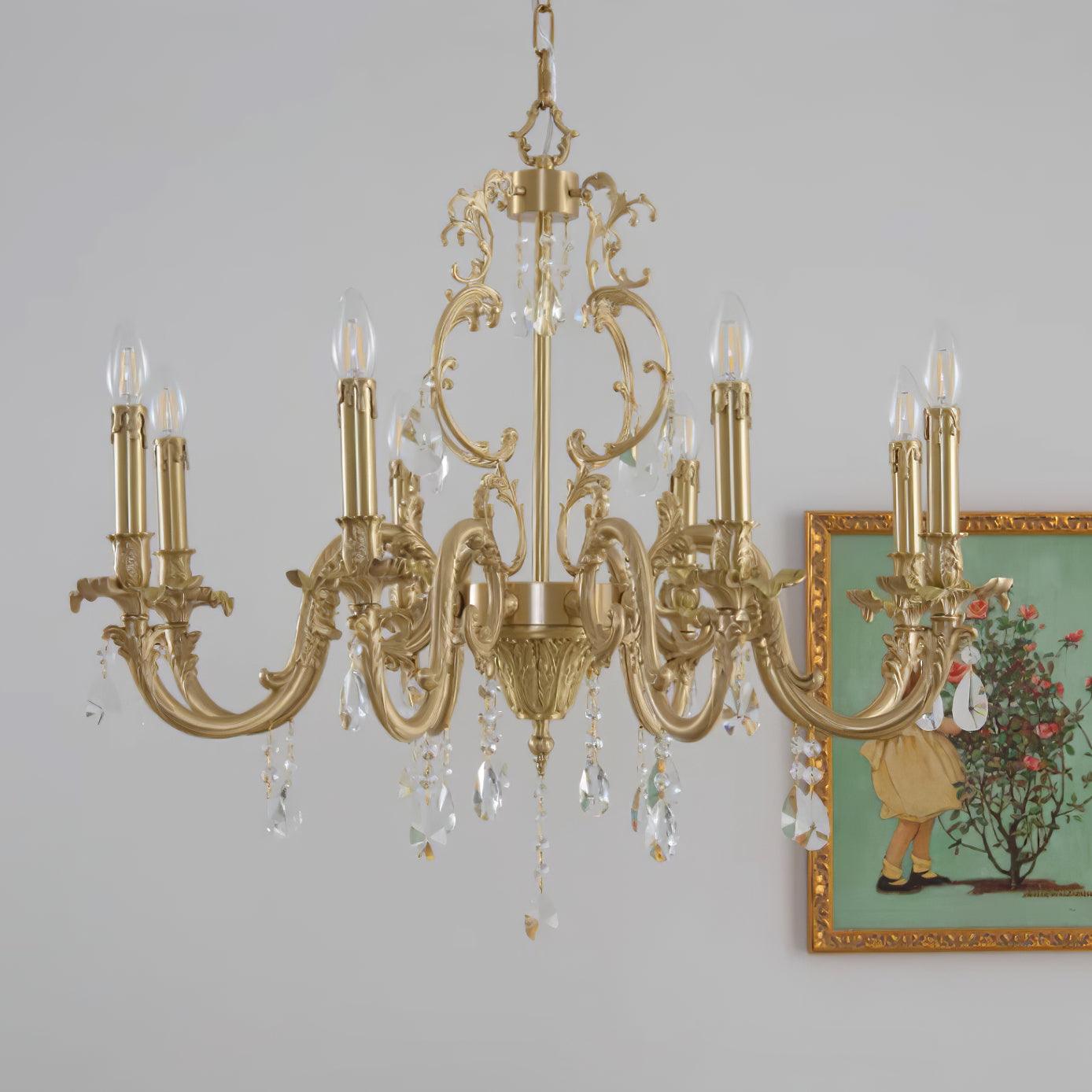 Elvion Lustre Classique en Laiton et Cristal