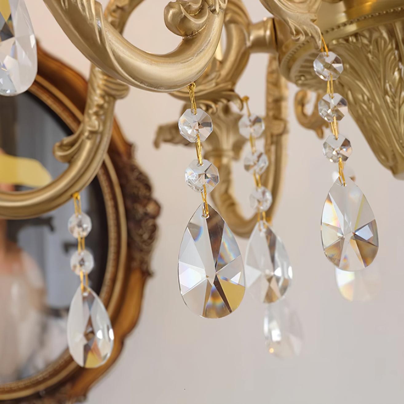 Elvion Lustre Classique en Laiton et Cristal