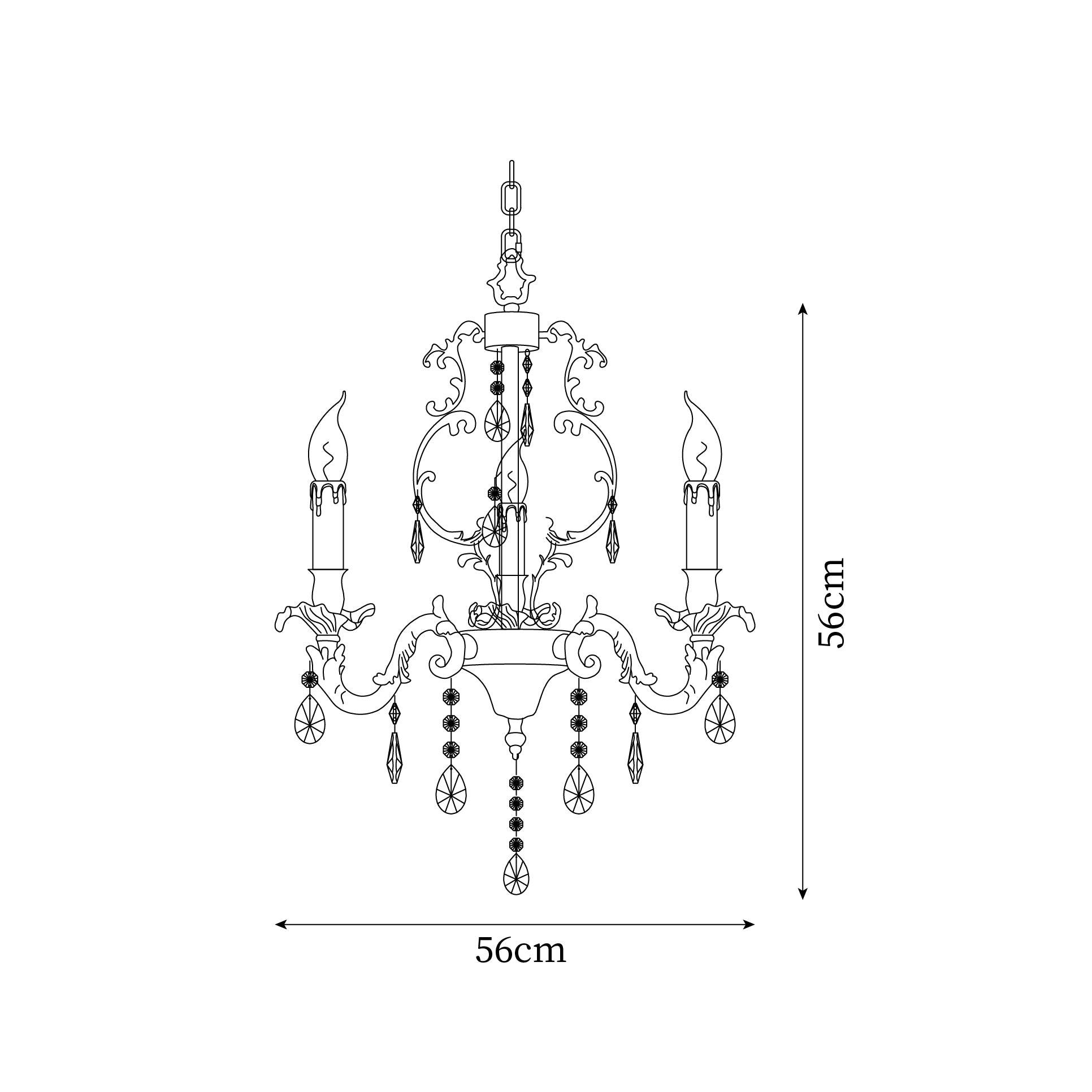 Elvion Lustre Classique en Laiton et Cristal