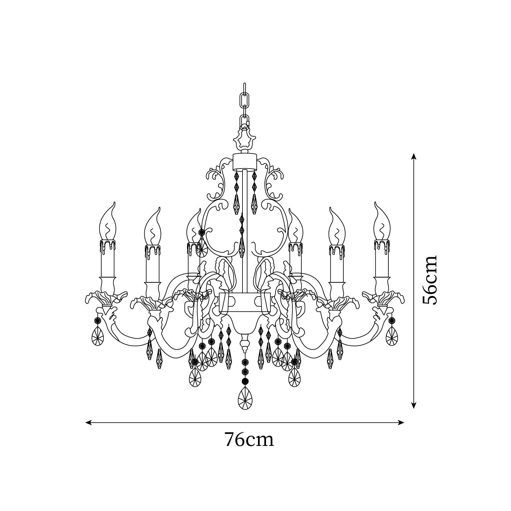 Elvion Lustre Classique en Laiton et Cristal