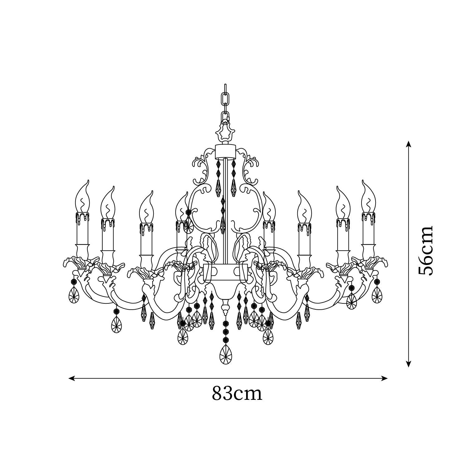 Elvion Lustre Classique en Laiton et Cristal