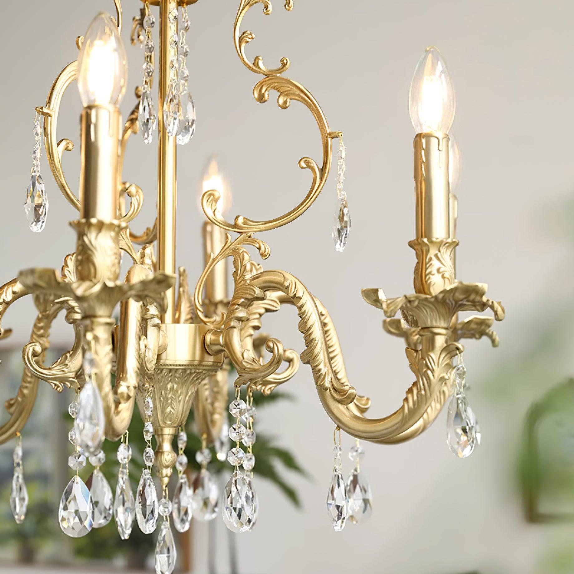 Elvion Lustre Classique en Laiton et Cristal
