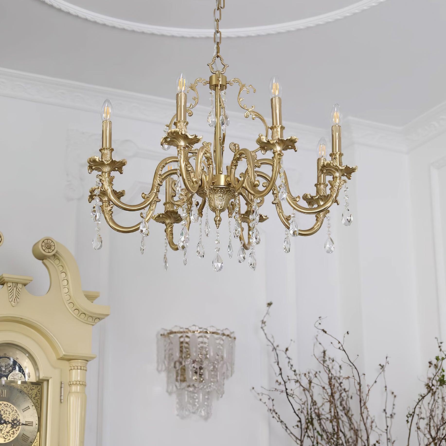 Elvion Lustre Classique en Laiton et Cristal