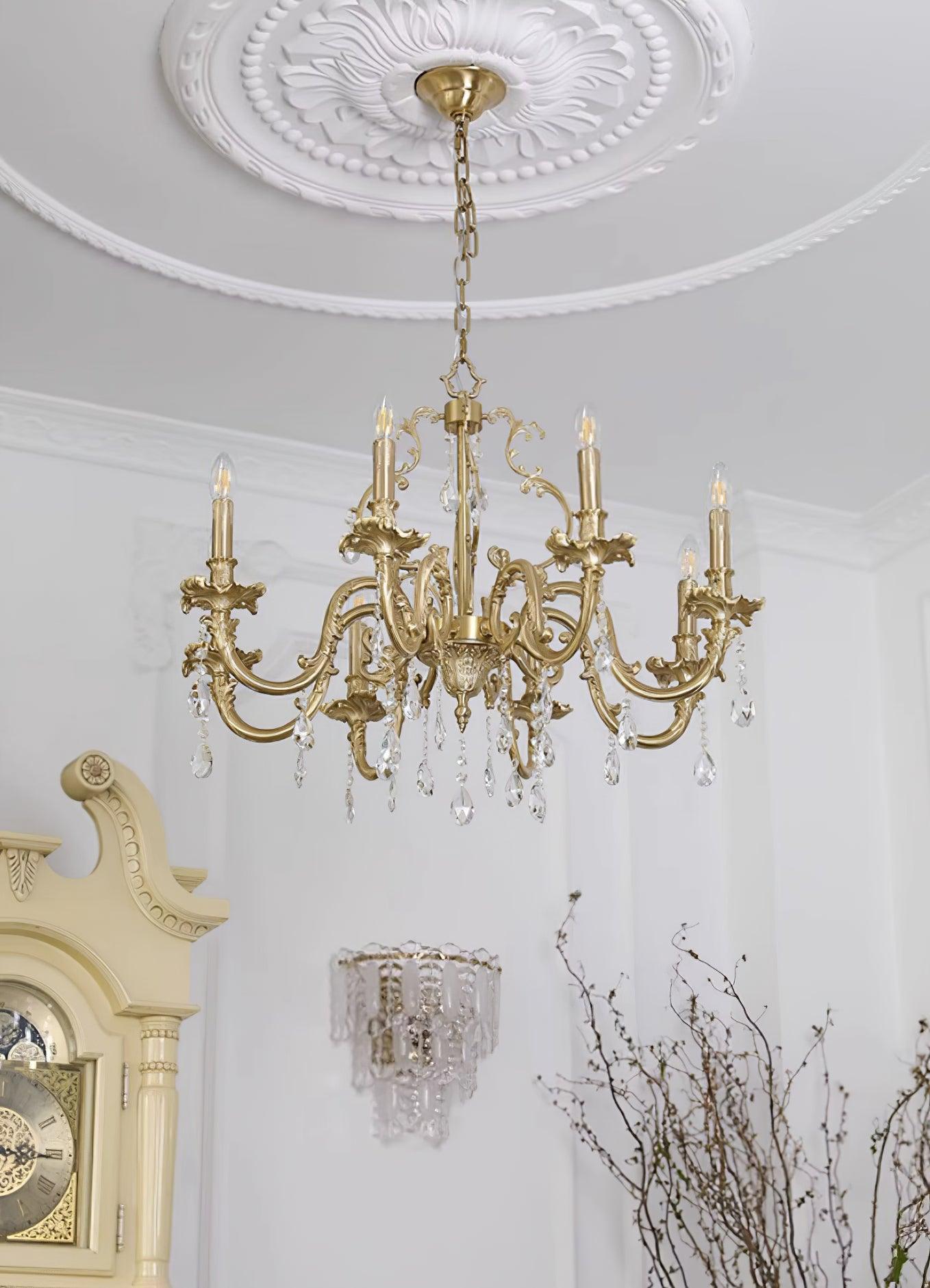 Elvion Lustre Classique en Laiton et Cristal