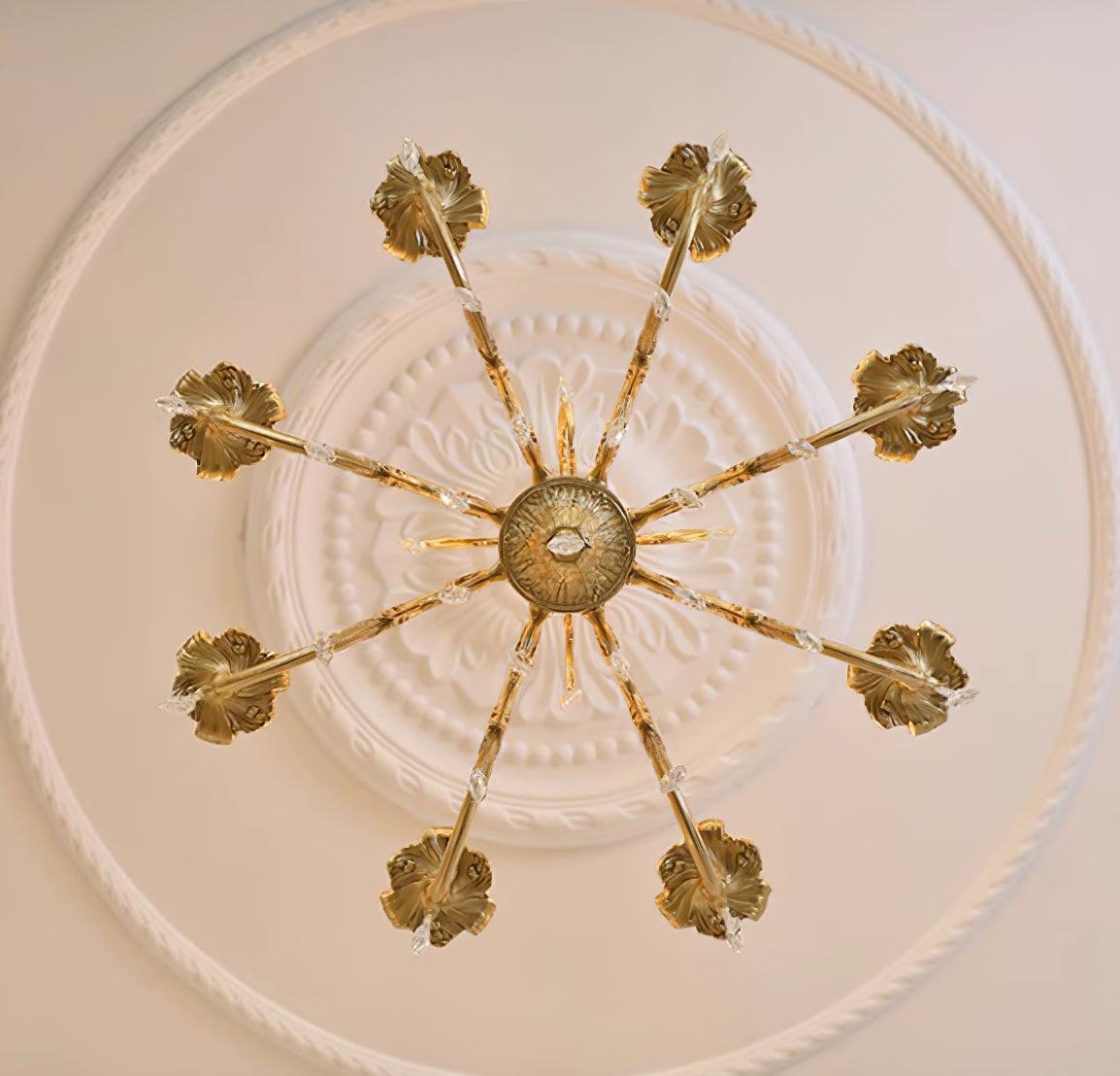 Elvion Lustre Classique en Laiton et Cristal