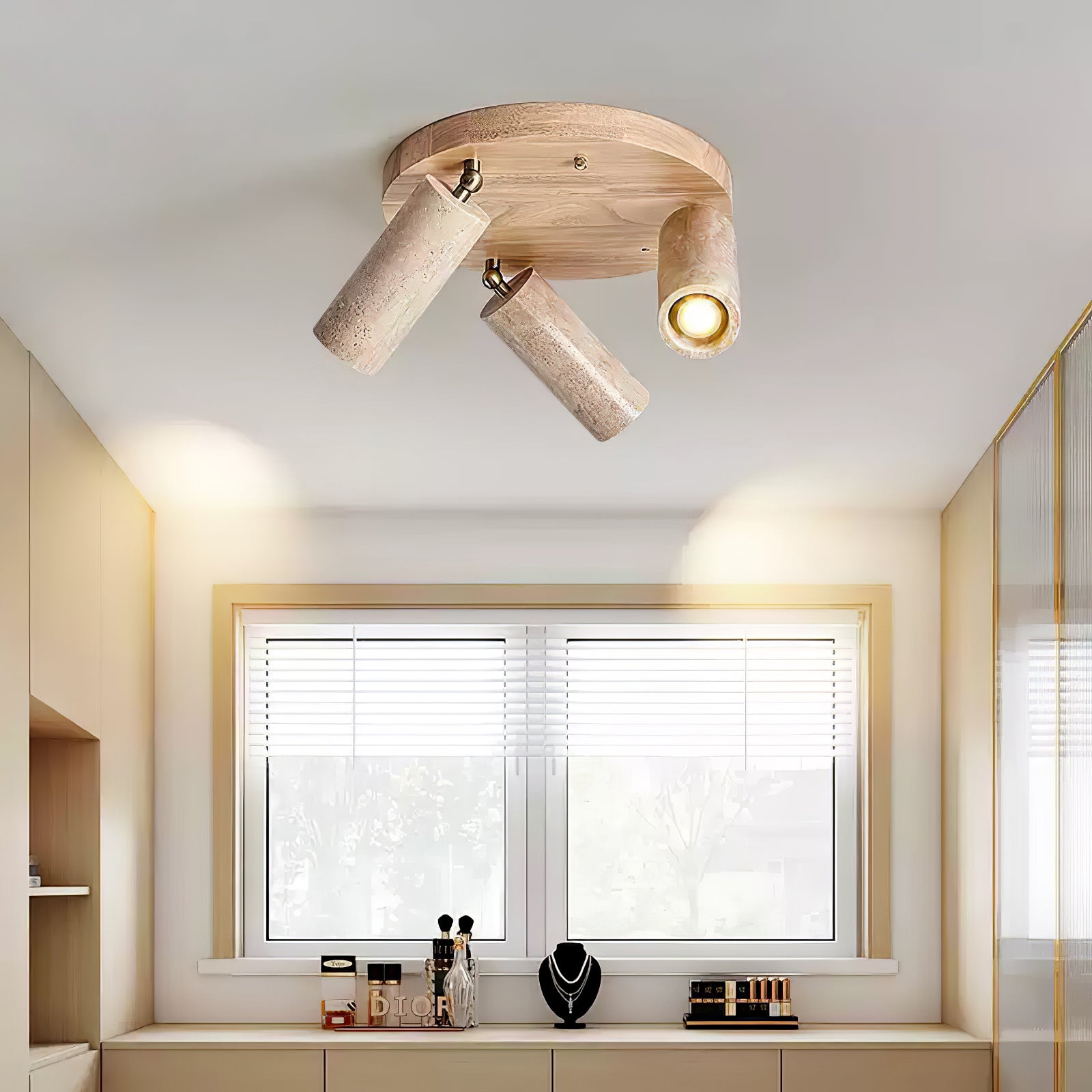 Zevenion Multi-Bras Travertin Plafonnier