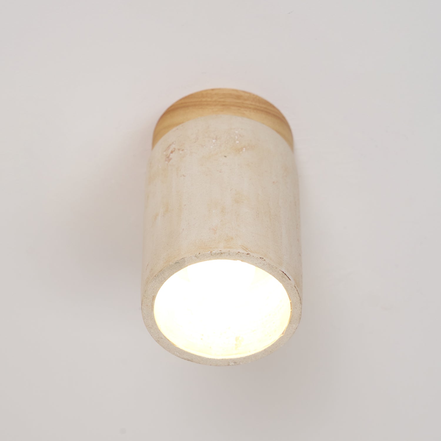 Aurnorira Lampe Plafonnier Cylindrique en Travertin