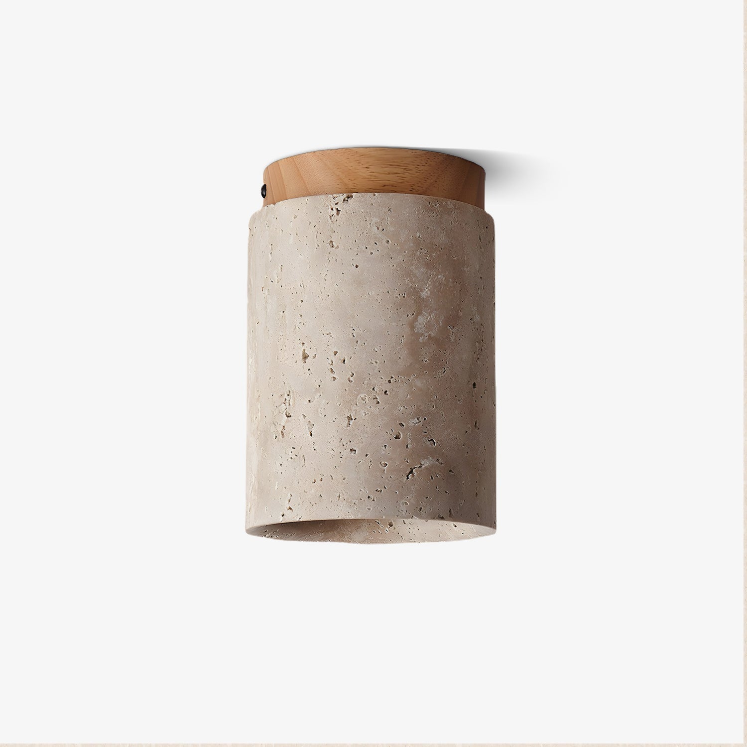 Aurnorira Lampe Plafonnier Cylindrique en Travertin