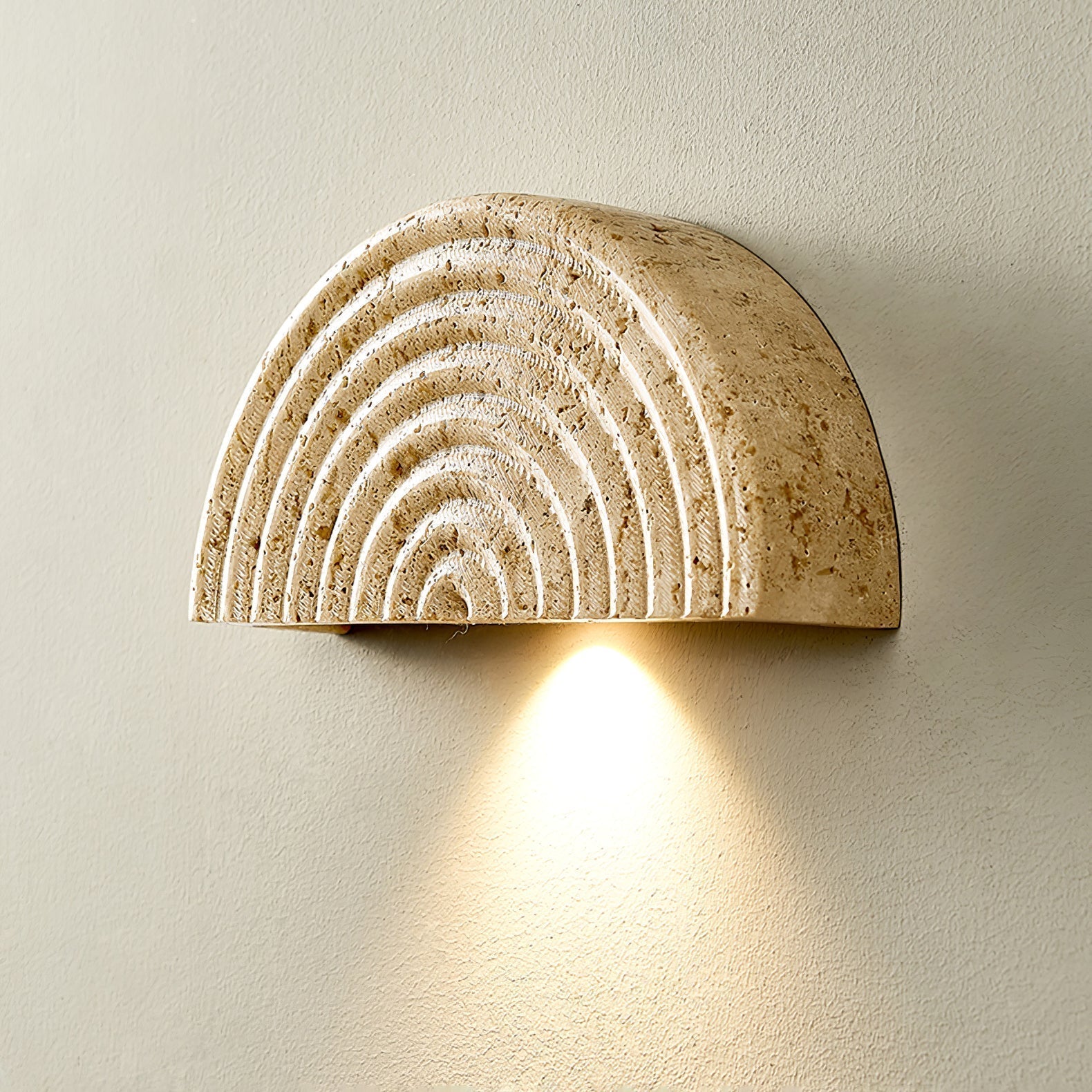 Faro Applique Murale en Travertin Demi-Lune