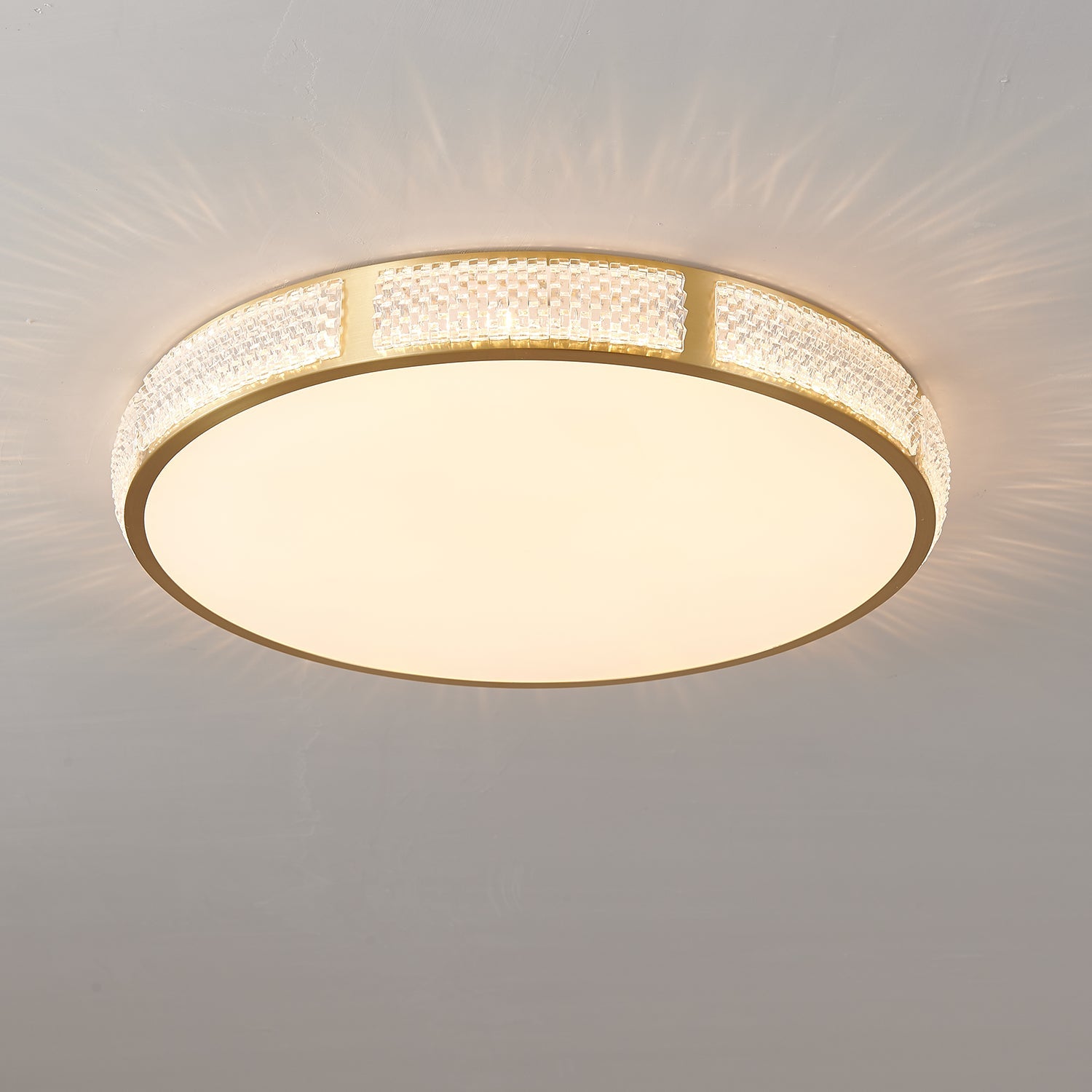 Lustra Plafonnier Laiton Acrylique Moderne