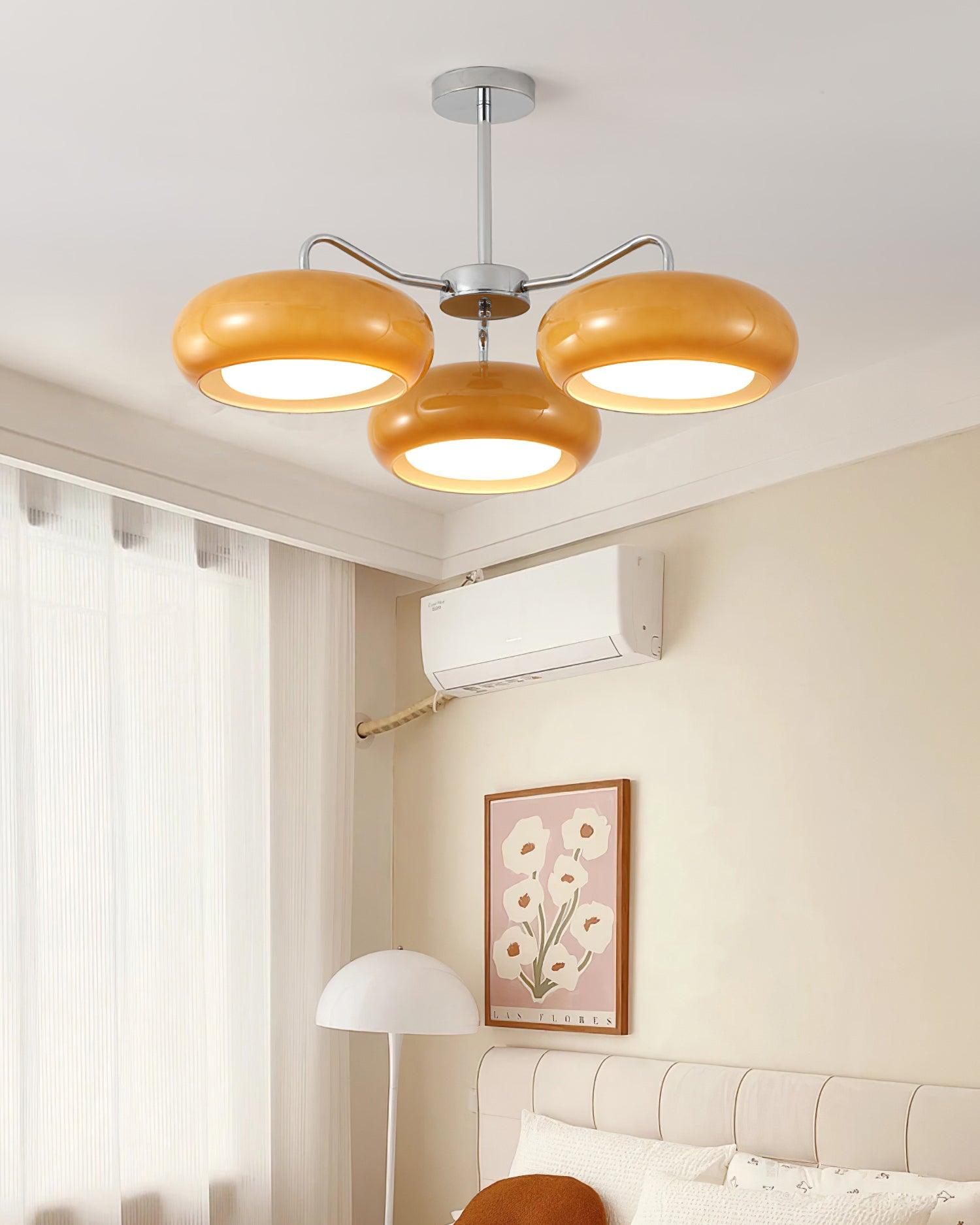Tetra Lustre Plafonnier Chrome Élégant 3 Ampoules