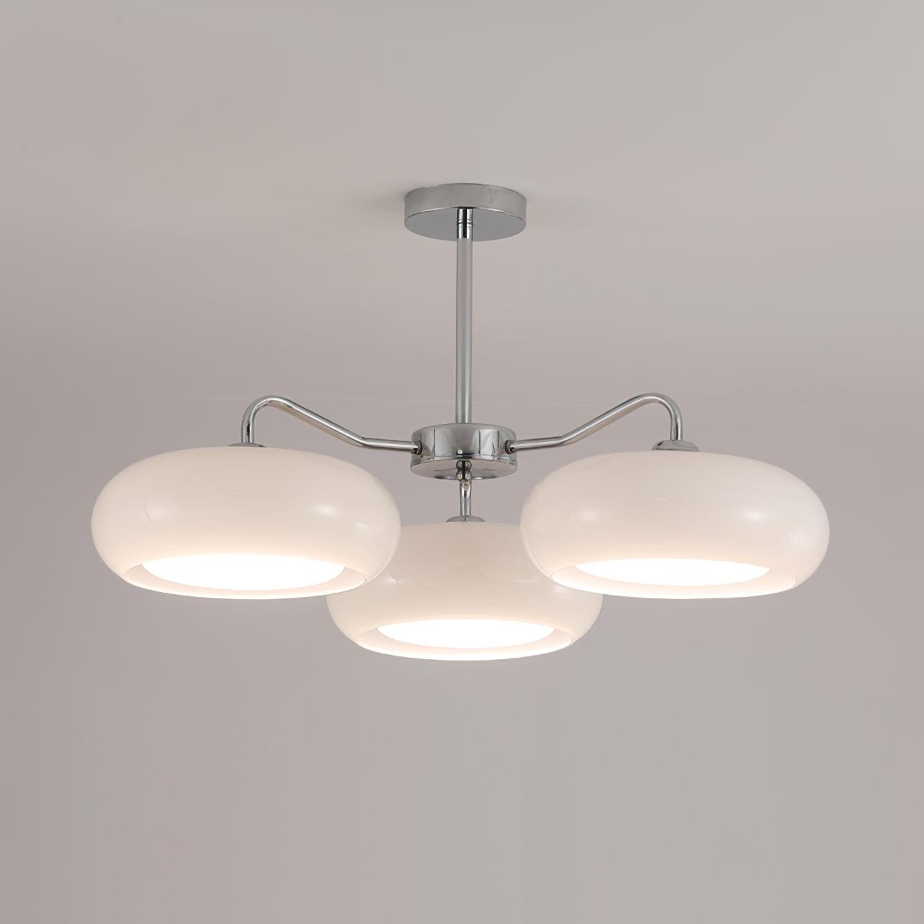 Tetra Lustre Plafonnier Chrome Élégant 3 Ampoules