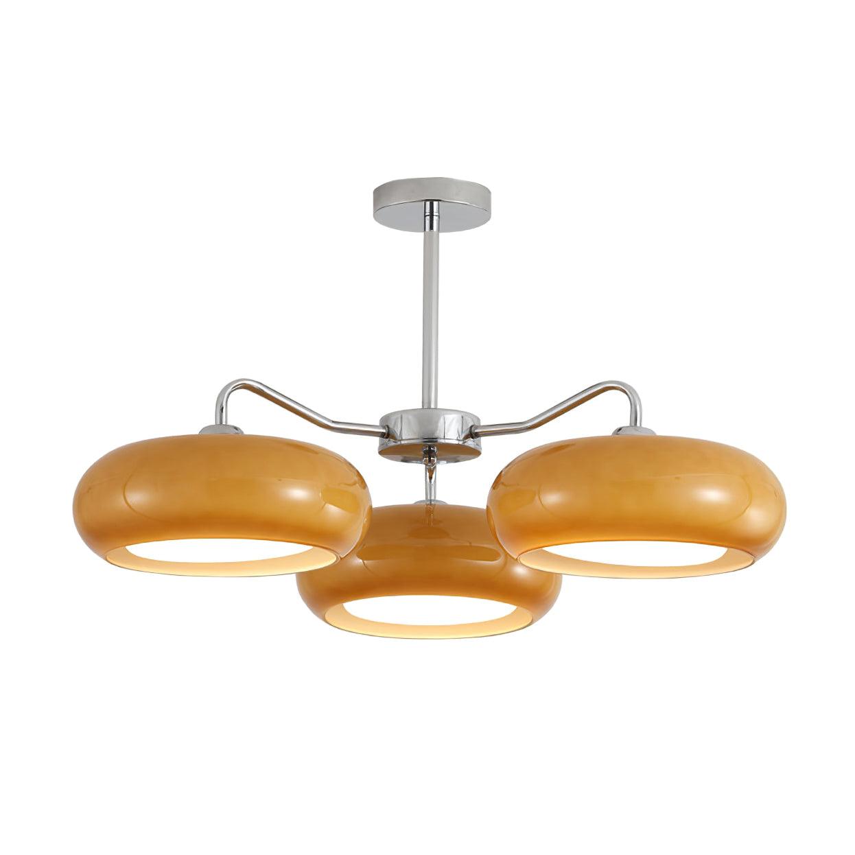 Tetra Lustre Plafonnier Chrome Élégant 3 Ampoules