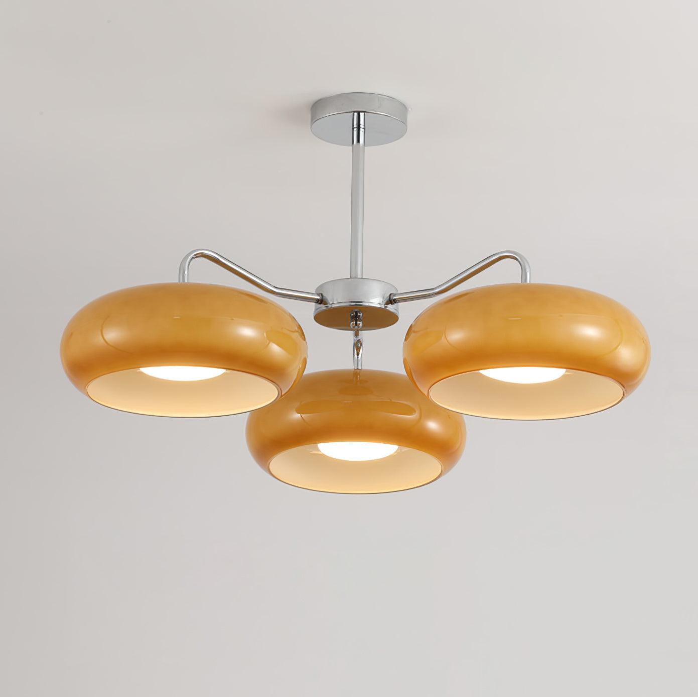 Tetra Lustre Plafonnier Chrome Élégant 3 Ampoules